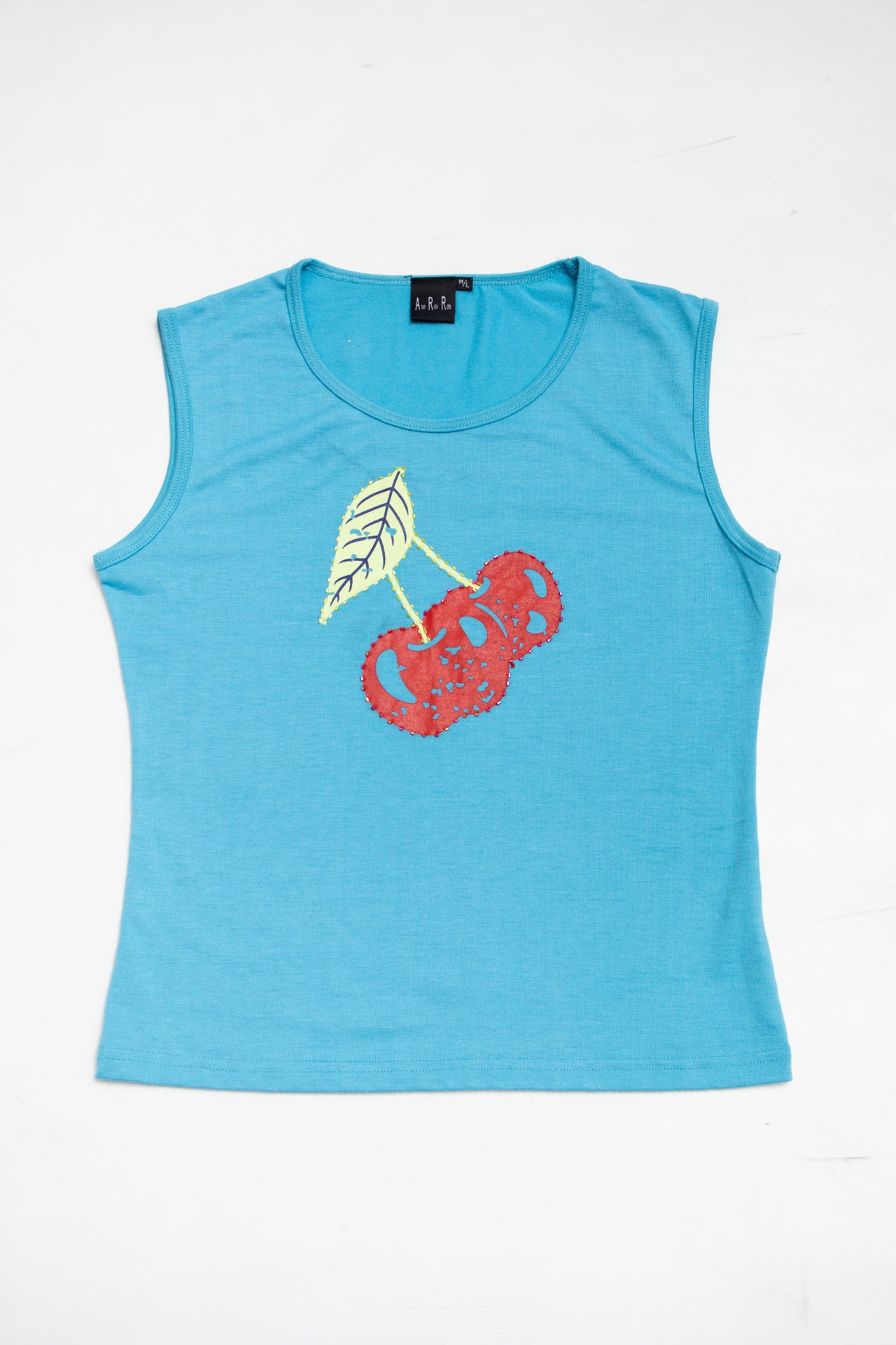 #86 Aurora beaded cherry tank | c. 164 | size 10/12