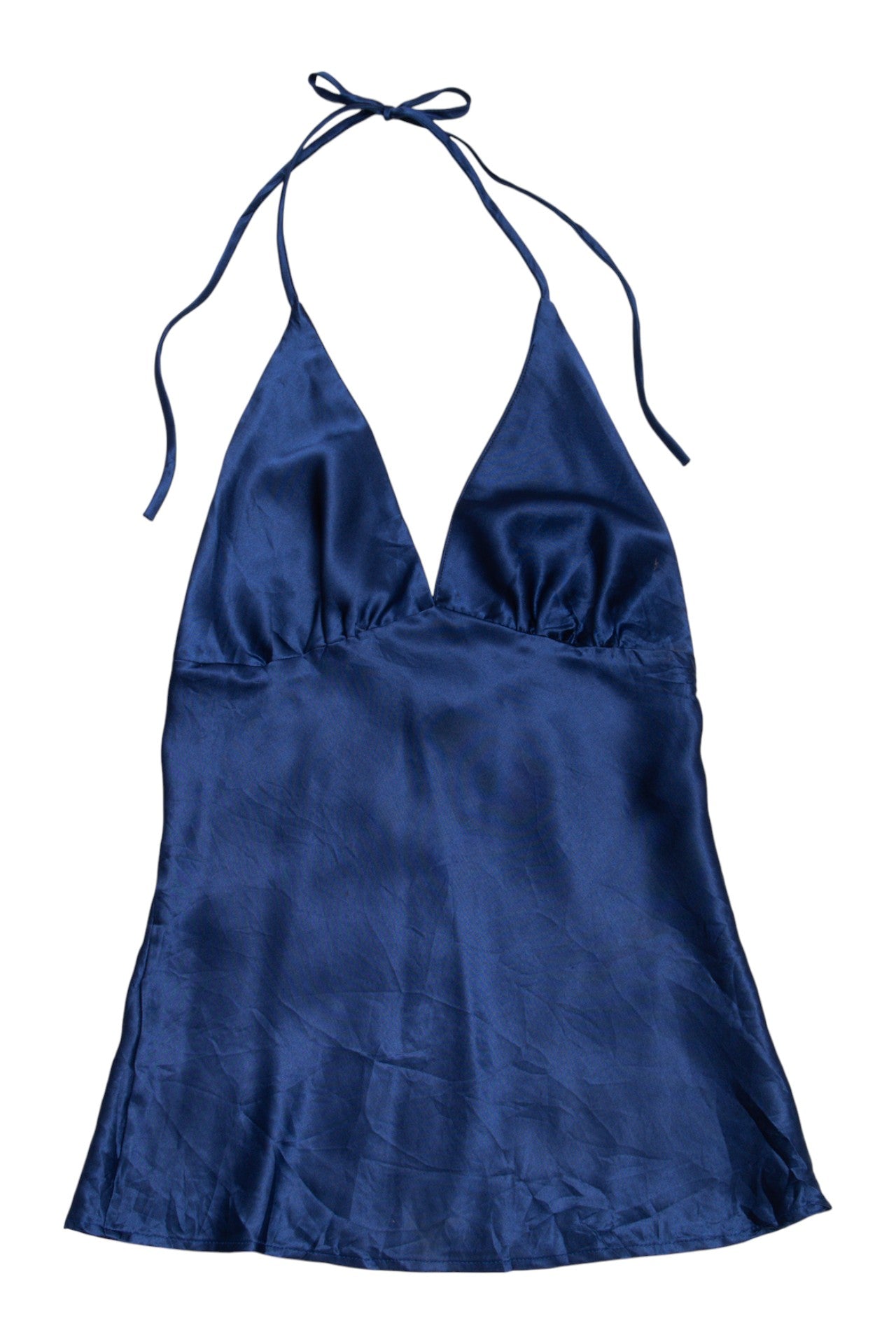 #87 Estam USA satin navy halter top | c. 164 | size 8