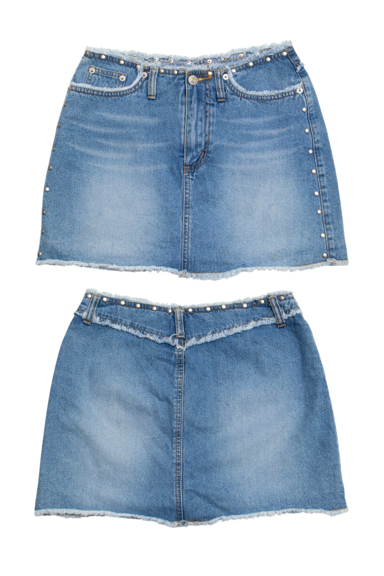 #117 Y2K R4R studded denim mini | C 150 | Size 8