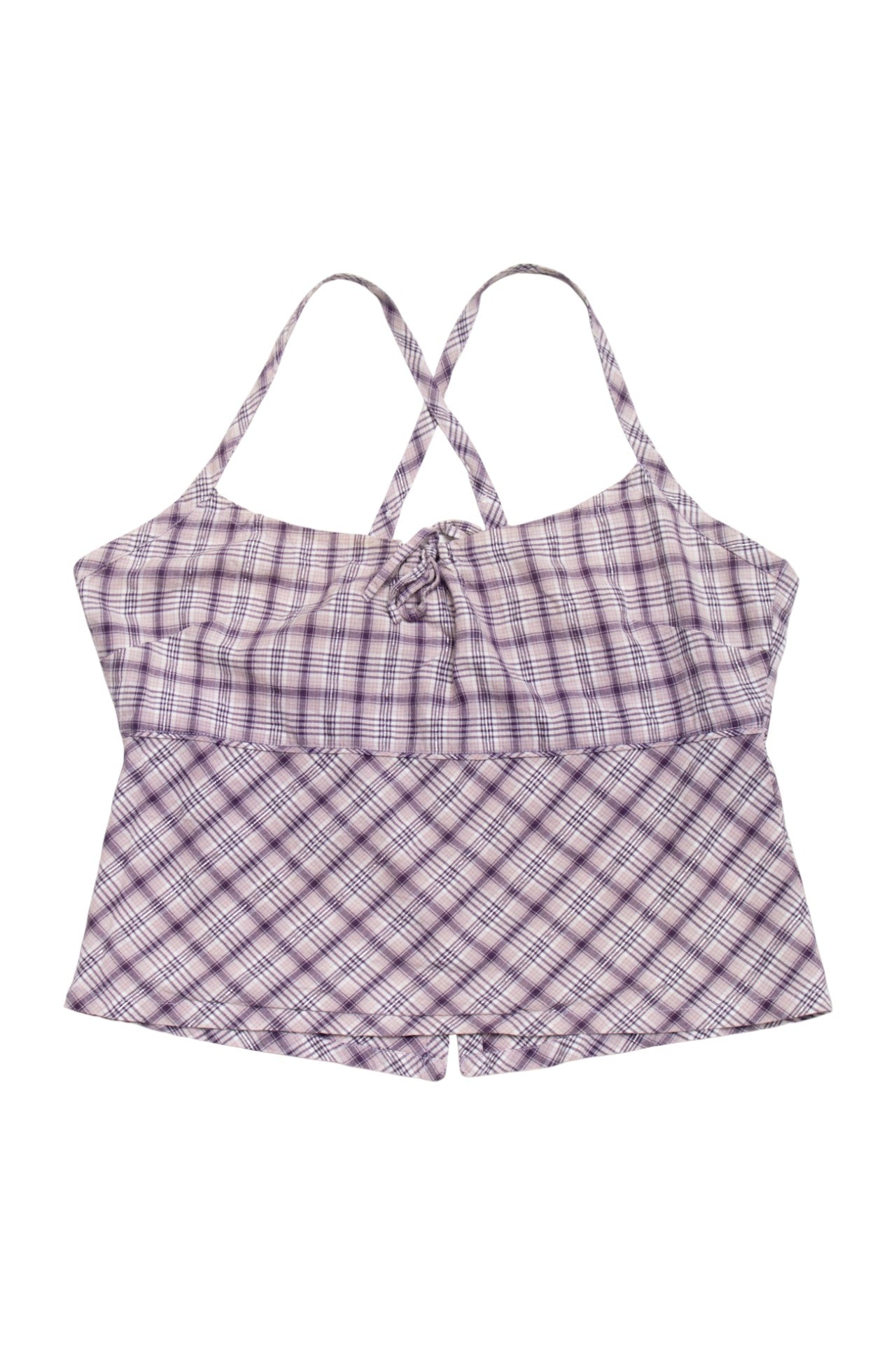 #90 purple plaid cross back cotton cross-back | c. 164 | size 10