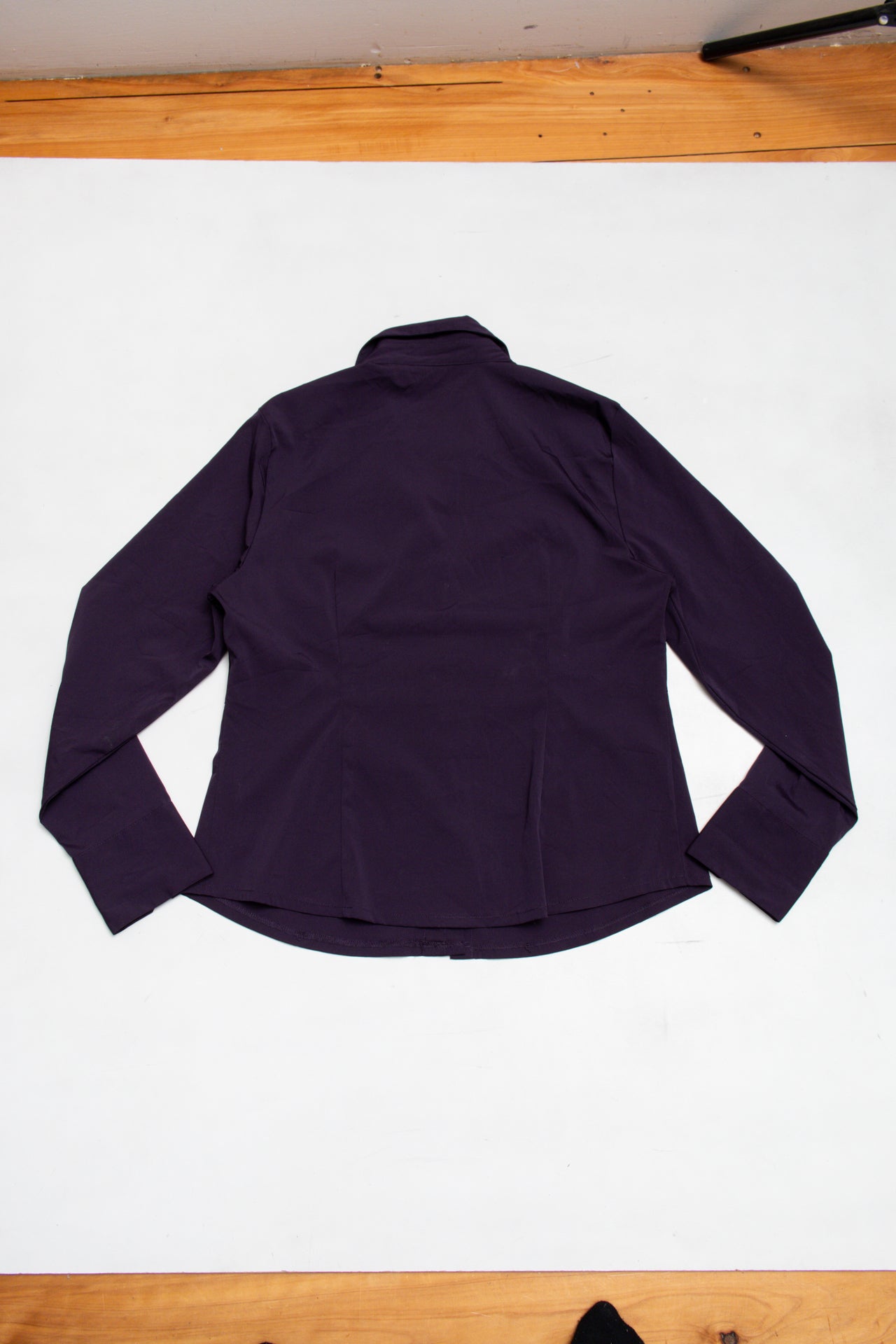 #92 Reitmans ruched purple button up | c. 164 | size 12/14