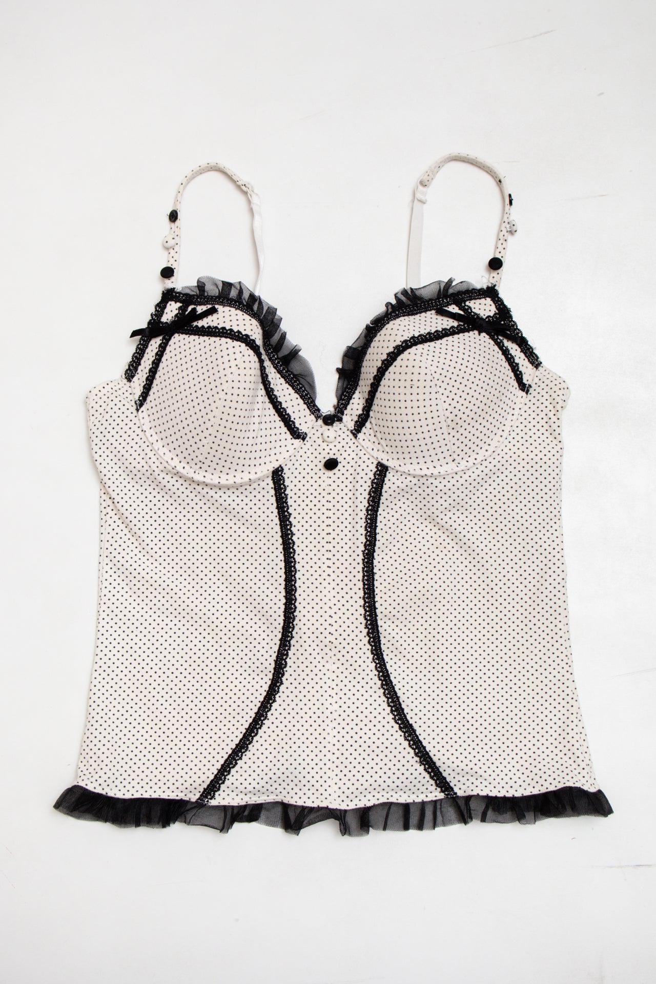 #100 Soleil Sucré polka dot corset | c. 164 | size 10 (C/D cup)