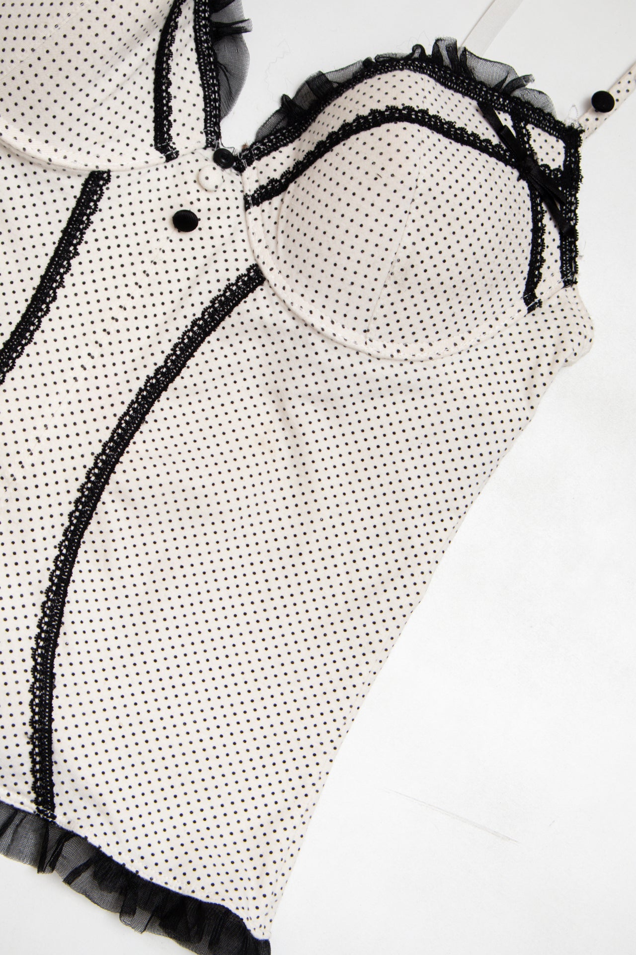 #100 Soleil Sucré polka dot corset | c. 164 | size 10 (C/D cup)
