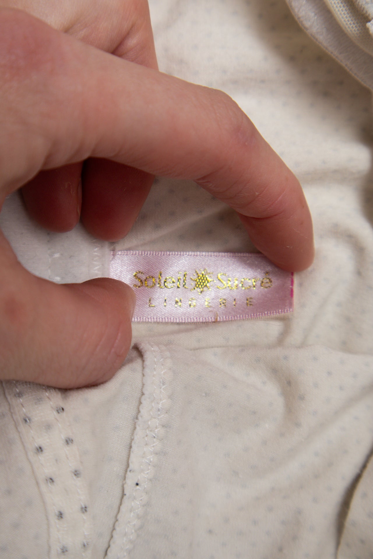 #100 Soleil Sucré polka dot corset | c. 164 | size 10 (C/D cup)