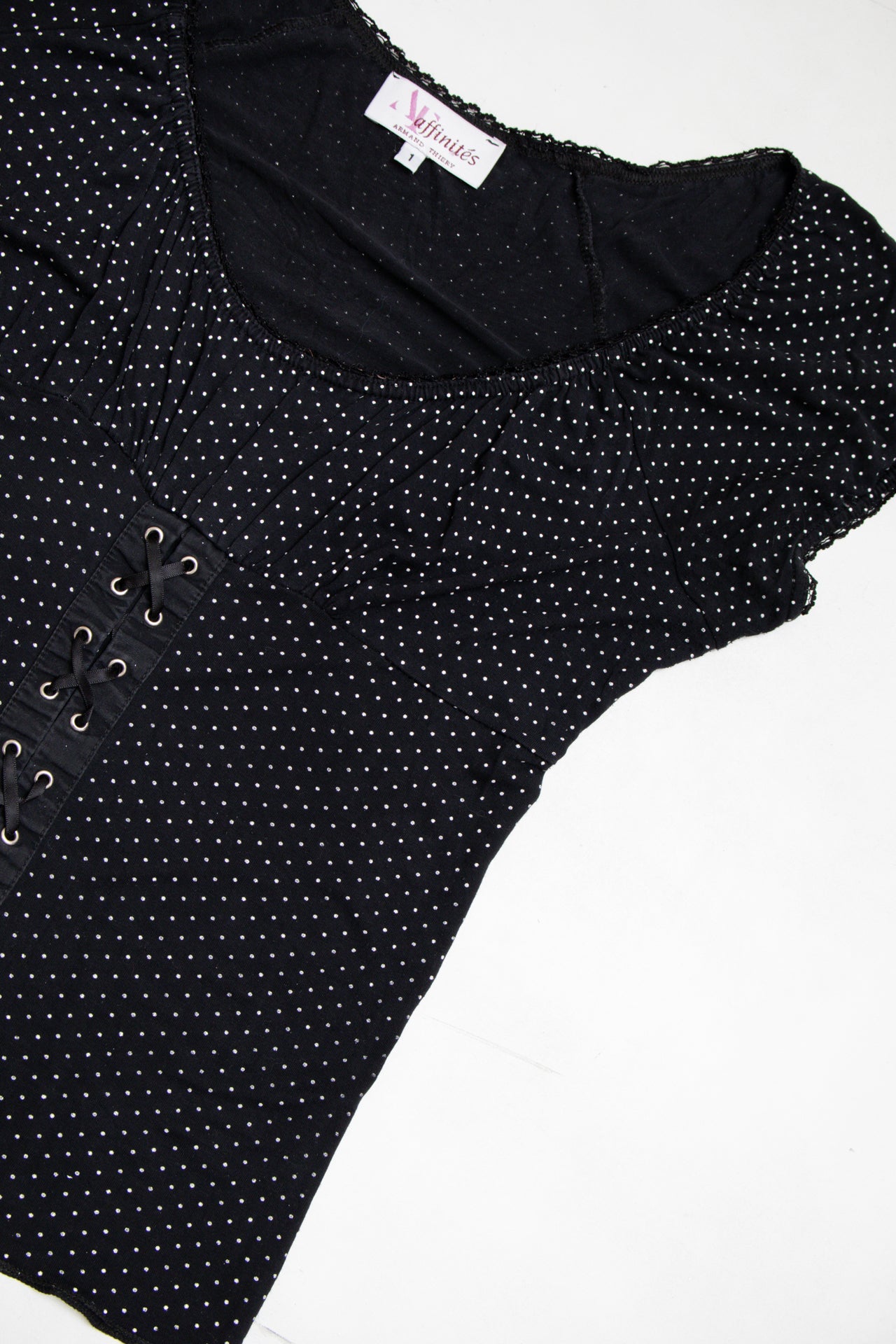 #101 Affinités polka dot ruched chest top | c. 164 | size 12