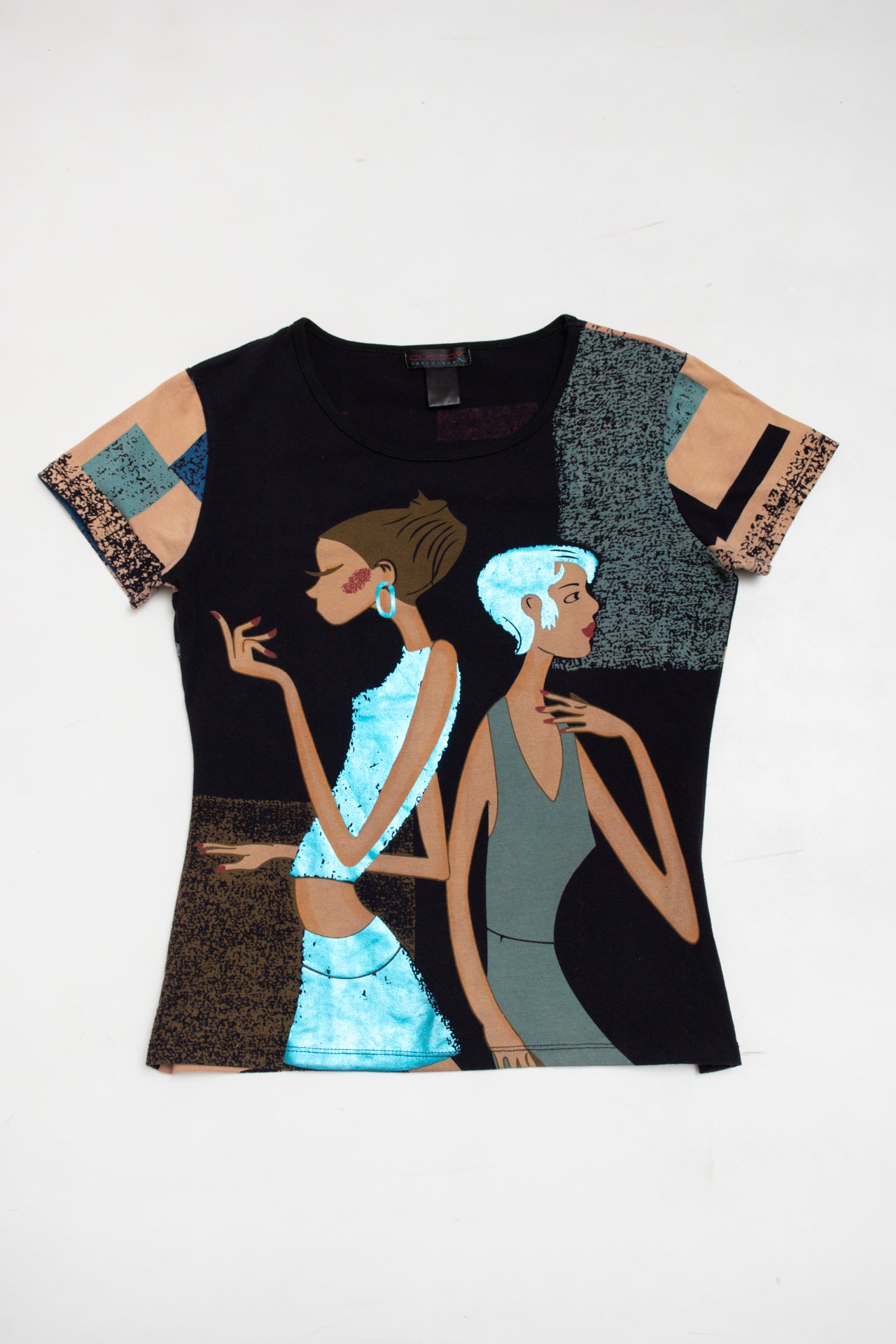 #103 Custo Barcelona blue metallic tee | c. 164 | size 10/12