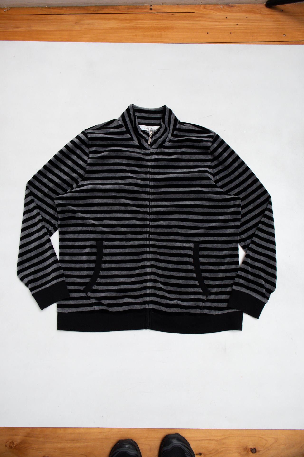 #110 Ella J striped zip up jersey | c. 164 | size 12