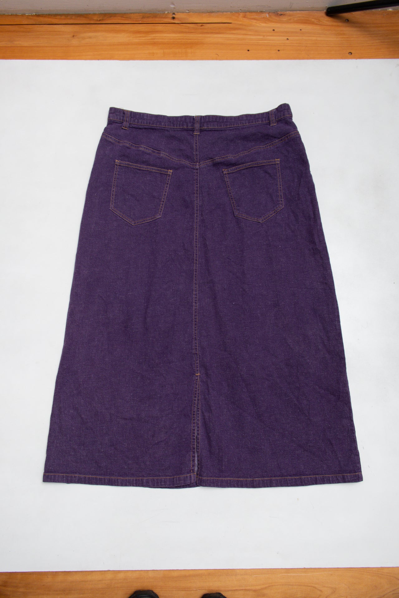 #114 Denim 24/7 purple maxi skirt | c. 164 | size 12