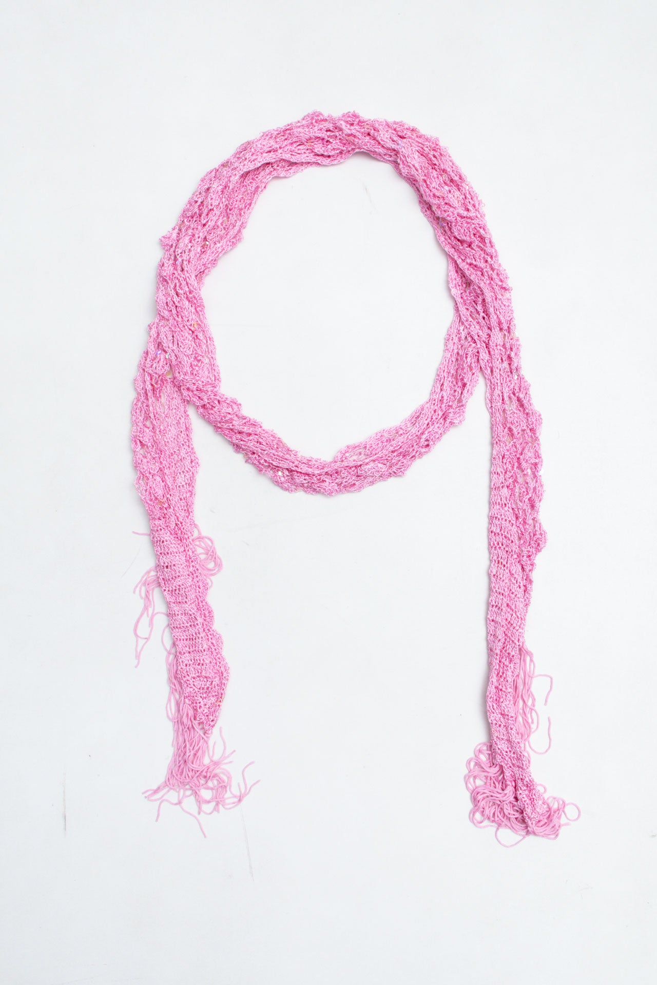 #93 Pink Knit Sequin Scarf | Garden Brat