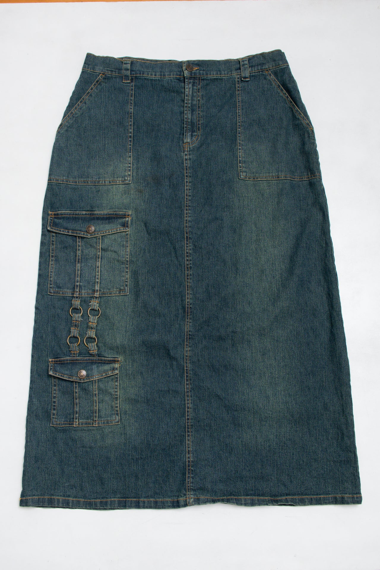 #125 Indulgence denim maxi skirt | c. 164 | size 12