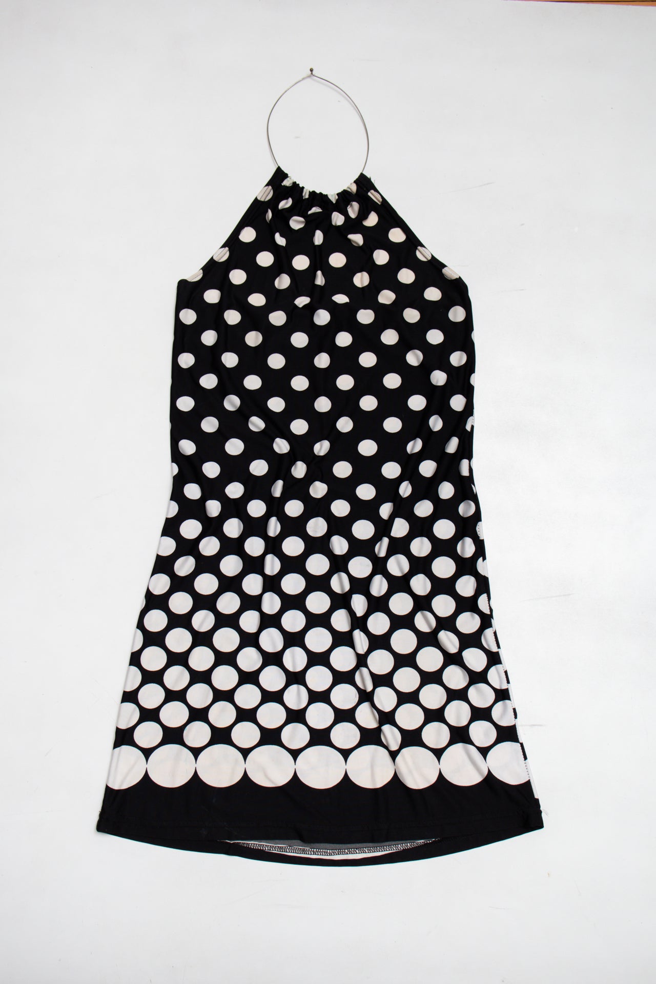 #132 No Excuse polka dot necklace halter dress | c. 164 | size 8