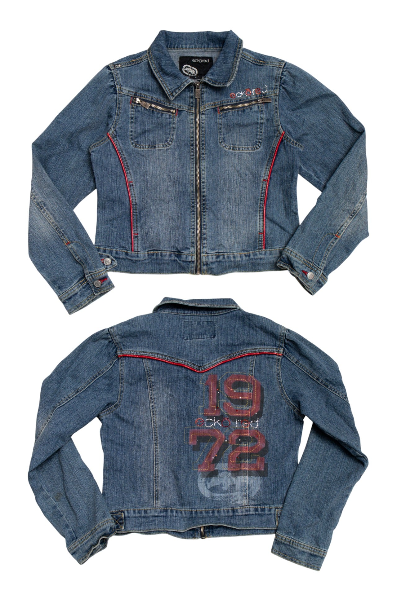 #135 Eckōred 1972 print denim jacket | c. 164 | size 6/8