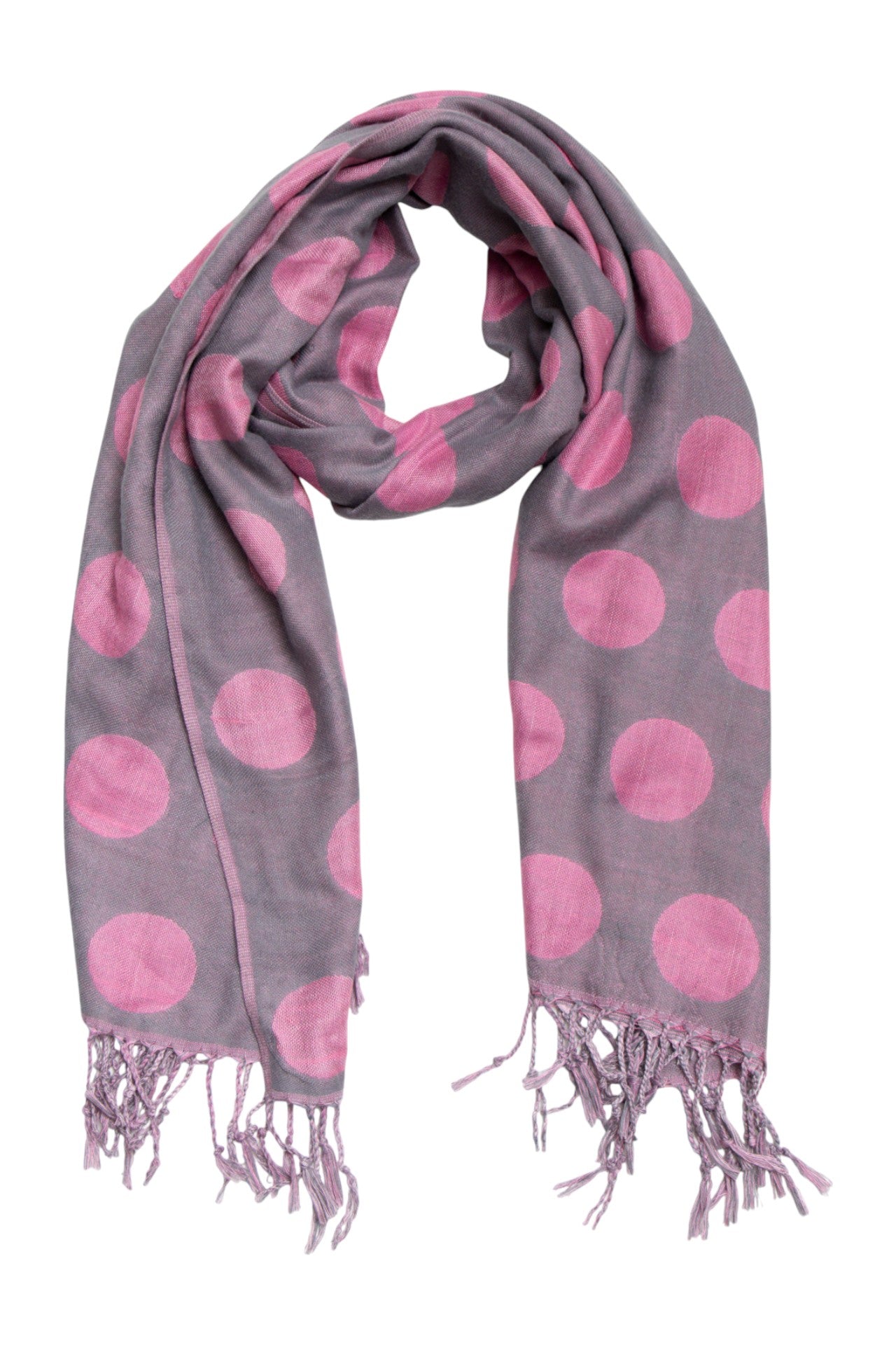 #139 Pink & grey polka dot scarf | c. 164