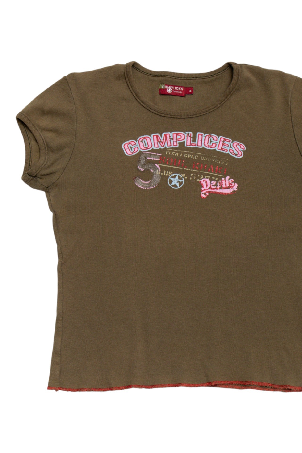 #145 Complicies cotton glitter khaki top | c. 164 | size 10