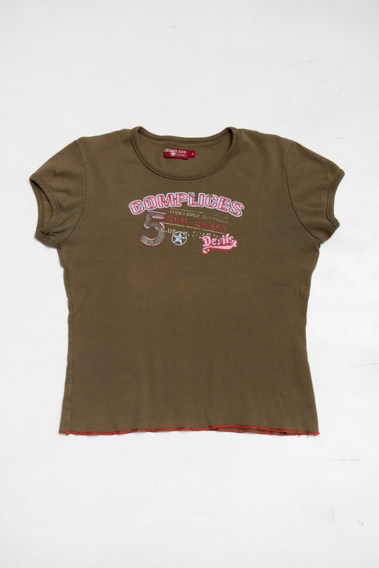 #145 Complicies cotton glitter khaki top | c. 164 | size 10