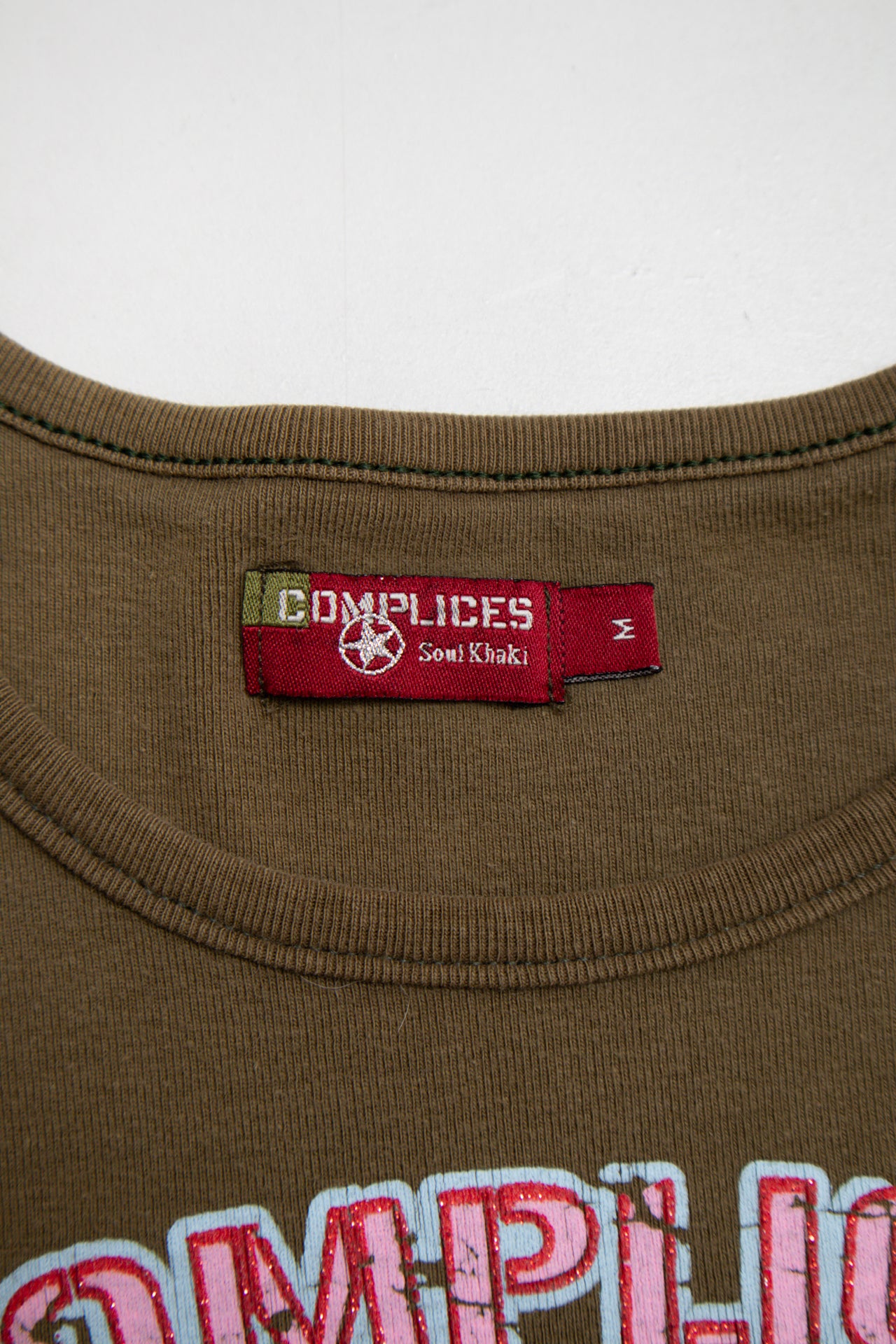 #145 Complicies cotton glitter khaki top | c. 164 | size 10