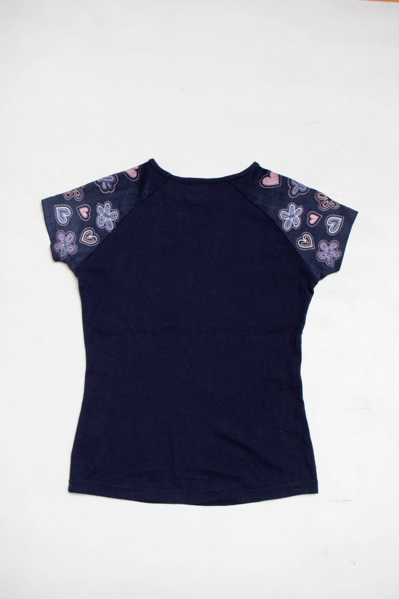 #146 Jennyfer navy cotton tee | c. 164 | size 10