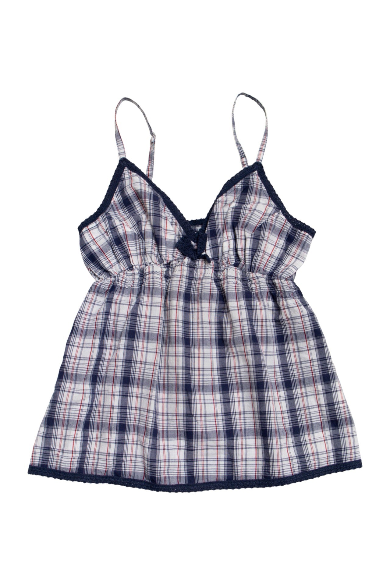 #148 3 Suisses cotton plaid cami | c. 164 | size 6/8