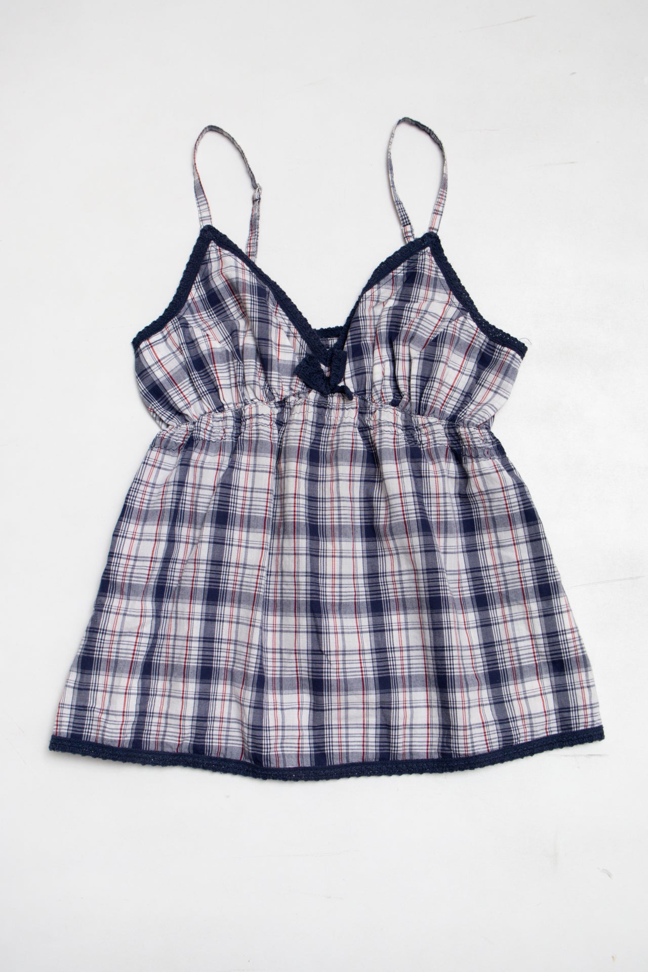 #148 3 Suisses cotton plaid cami | c. 164 | size 6/8