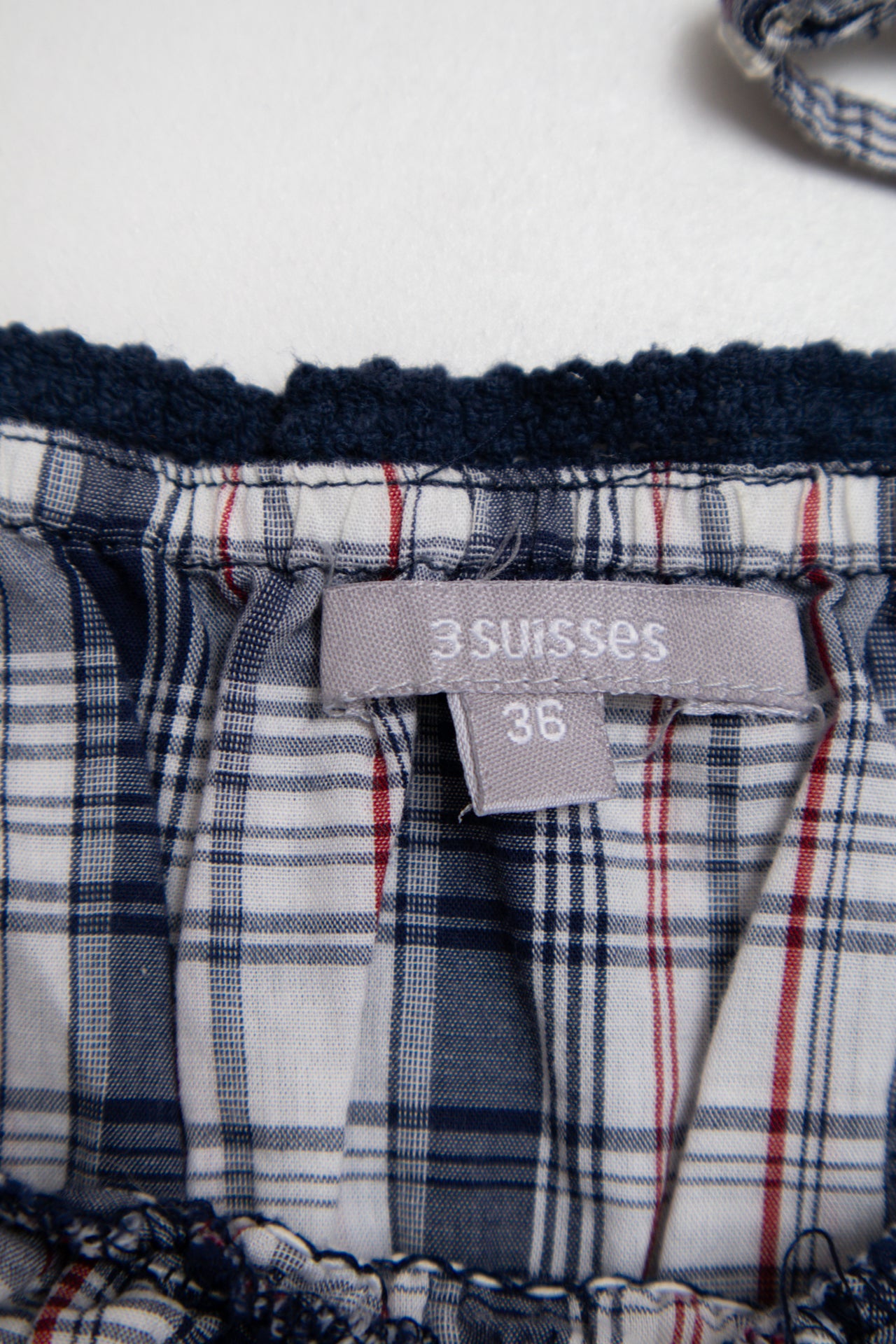 #148 3 Suisses cotton plaid cami | c. 164 | size 6/8