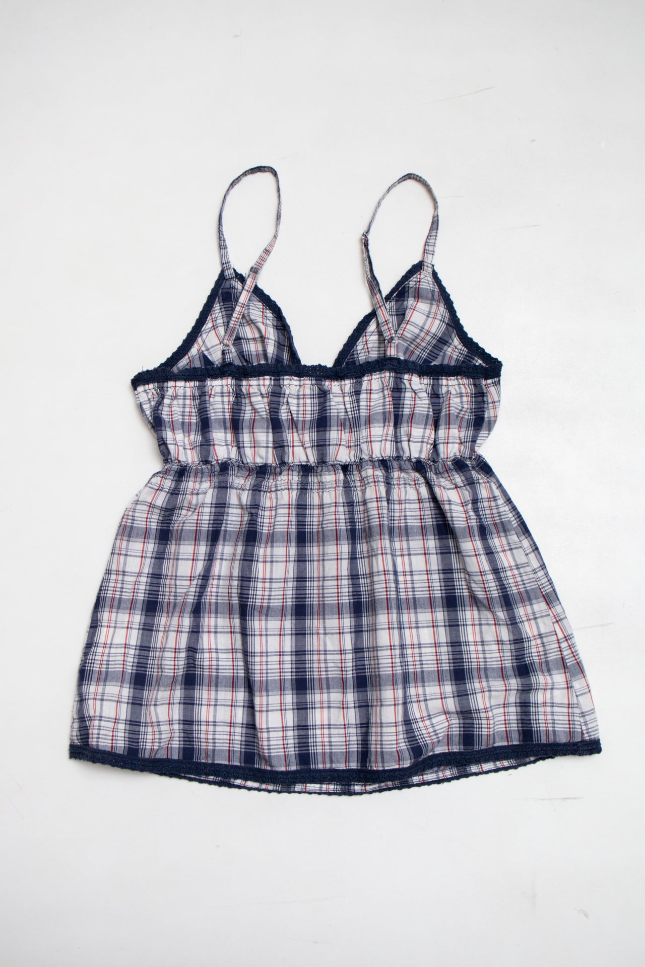 #148 3 Suisses cotton plaid cami | c. 164 | size 6/8