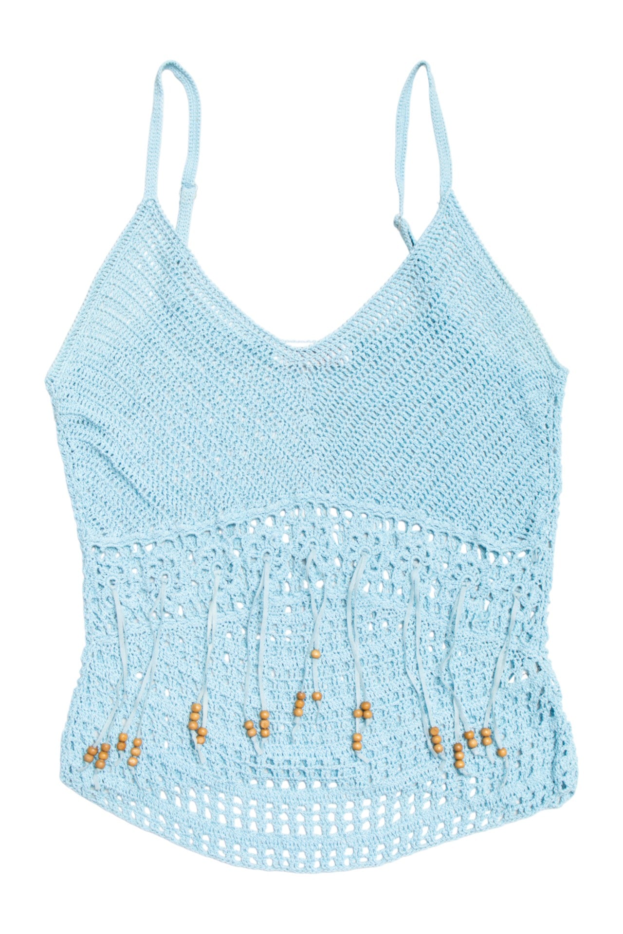 #151 Joy X baby blue beaded crochet cami | c. 164 | size 12