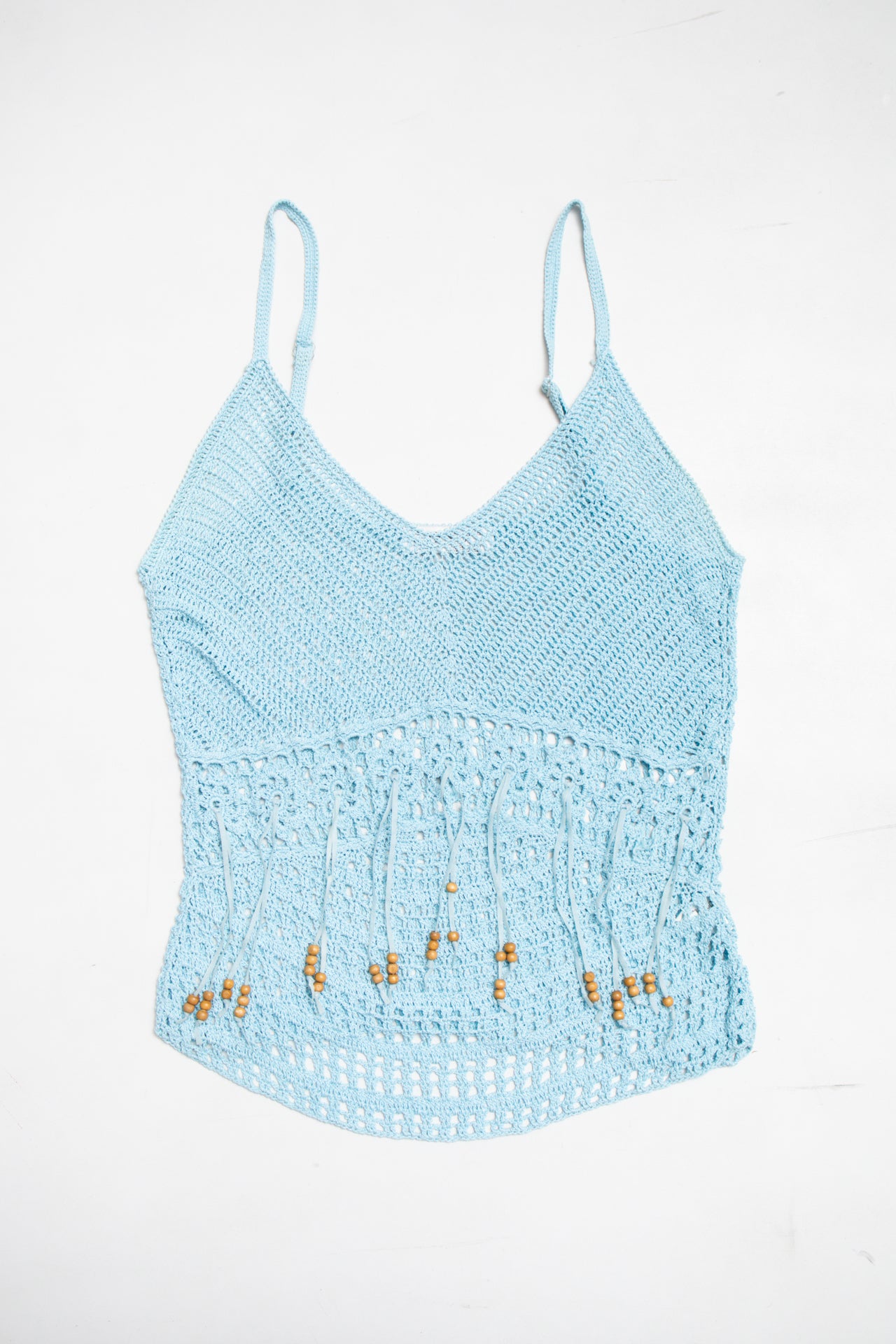 #151 Joy X baby blue beaded crochet cami | c. 164 | size 12