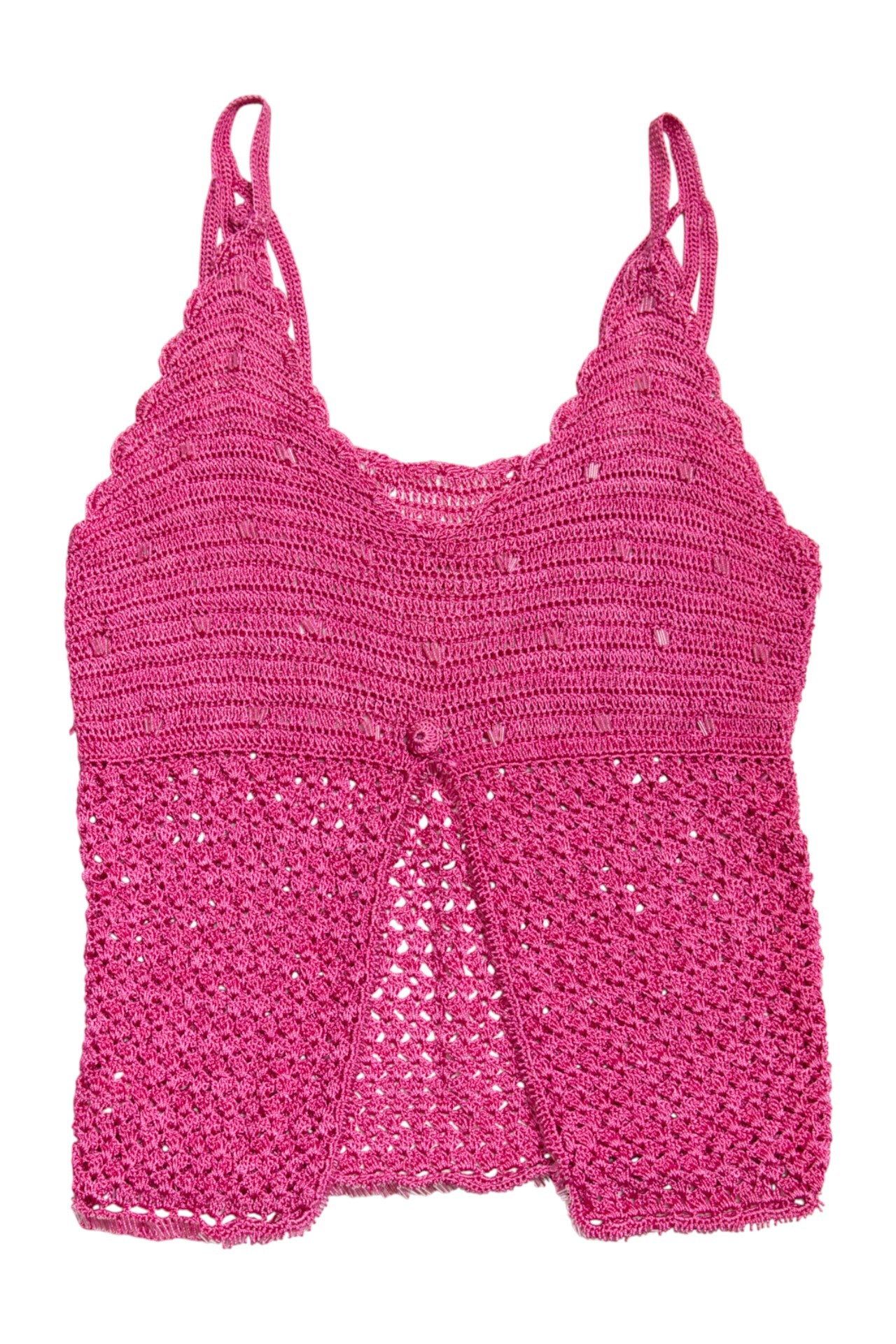 #152 hot pink beaded crochet cami | c. 164 | size 8