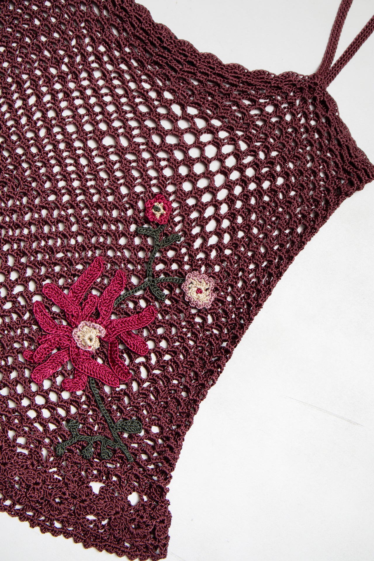 #153 MNG floral patch crochet cami | c. 164 | size 8/10