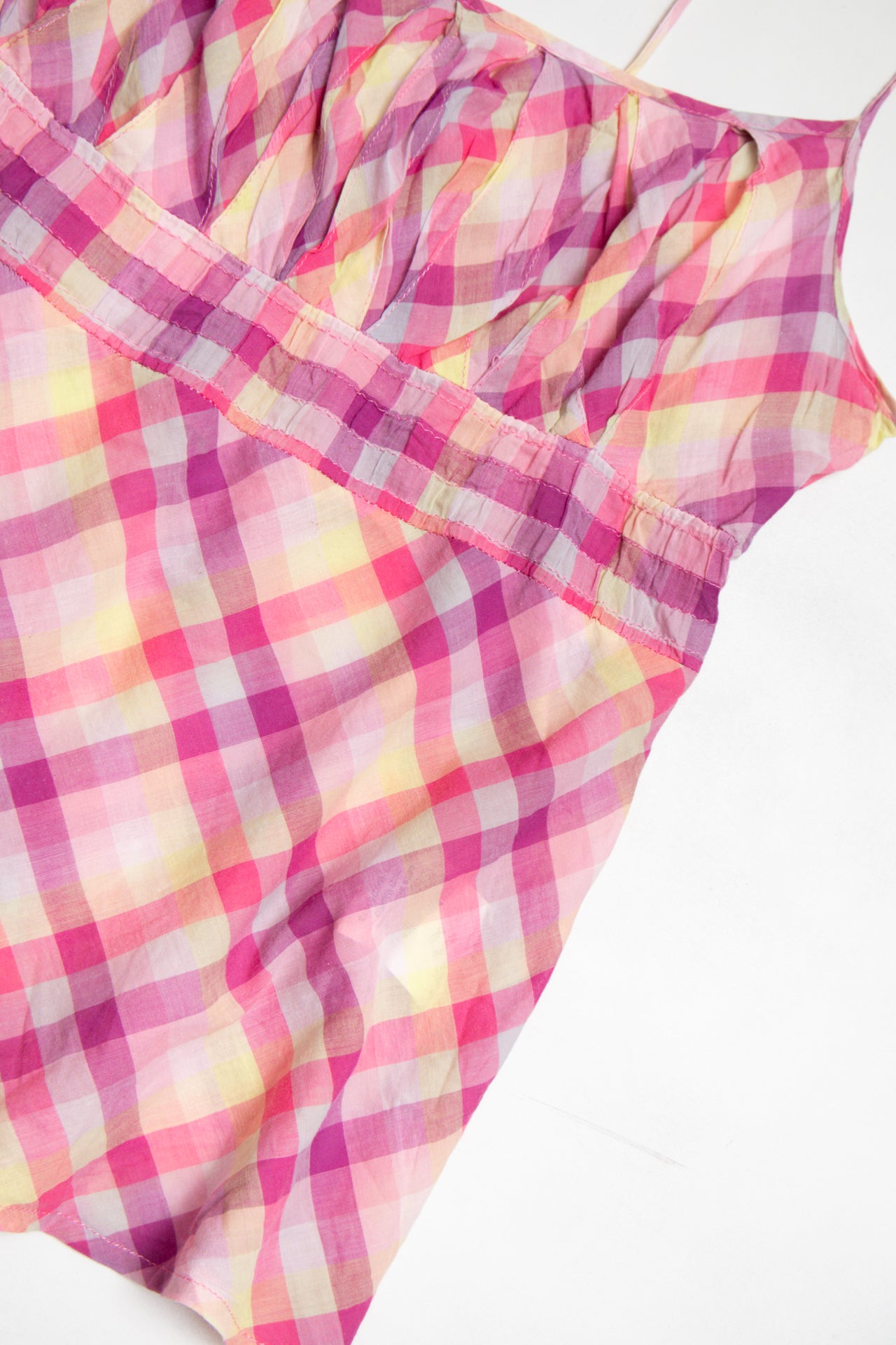 #155 Camaíeu cotton plaid cami | c. 164 | size 10