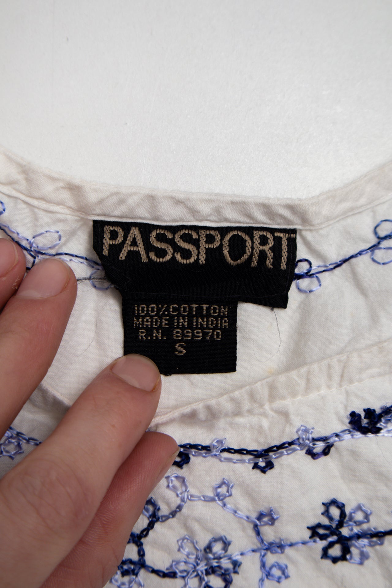 #156 Passport embroidered cotton cami | c. 164 | size 8