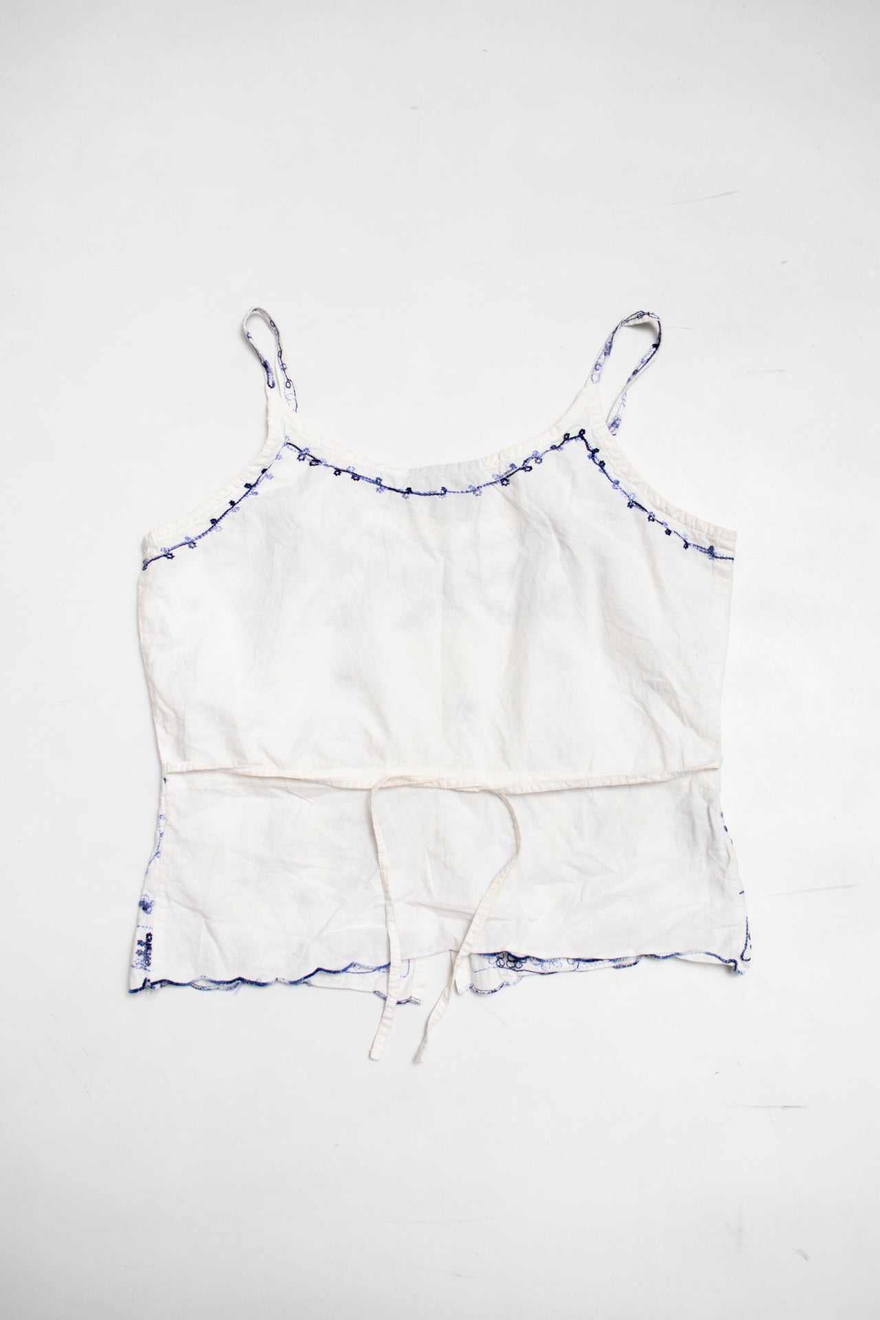 #156 Passport embroidered cotton cami | c. 164 | size 8