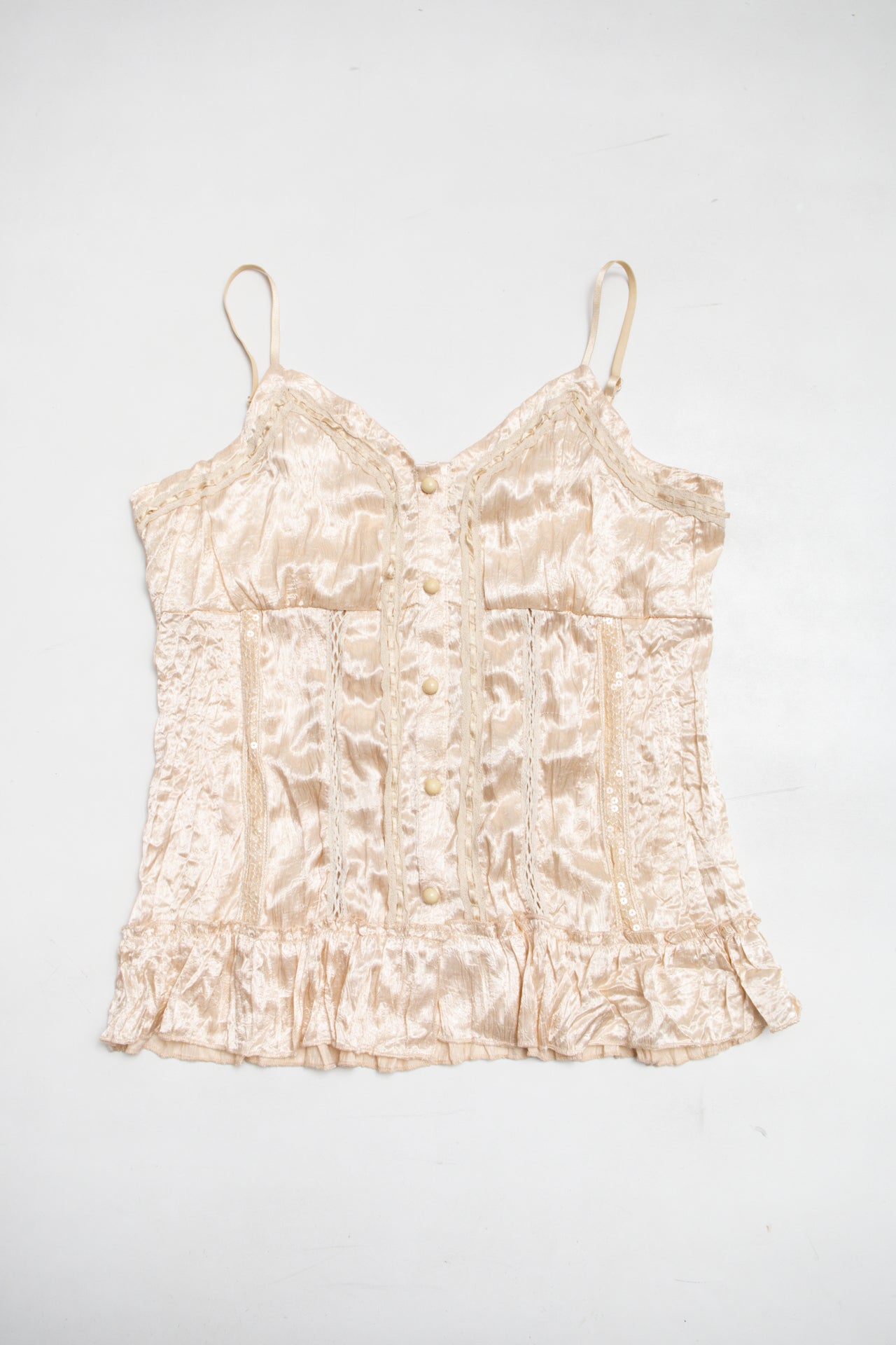 #159 Young Essence satin button up cami | c. 164 | size 12