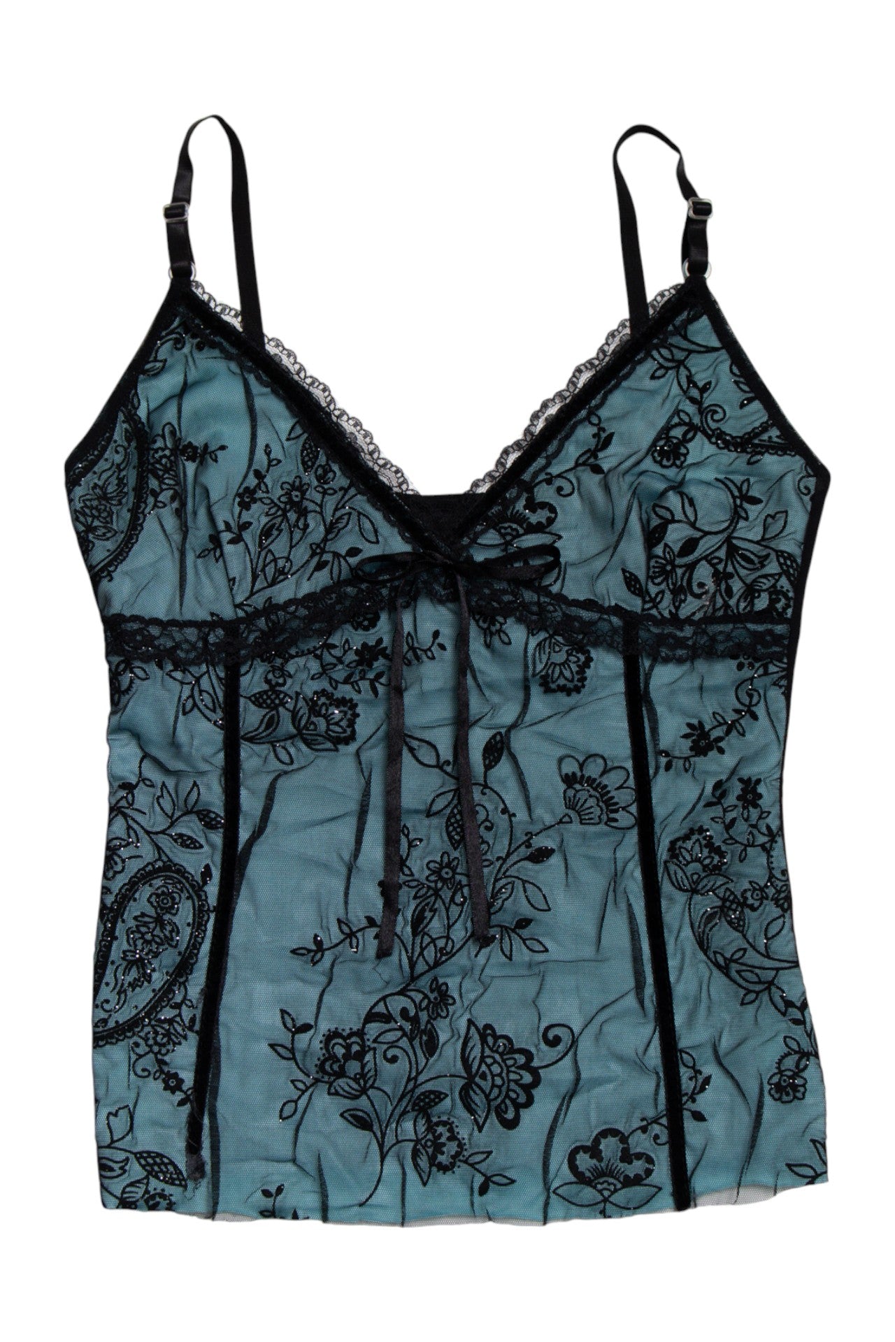 #165 teal lined lace cami | c. 164 | size 8