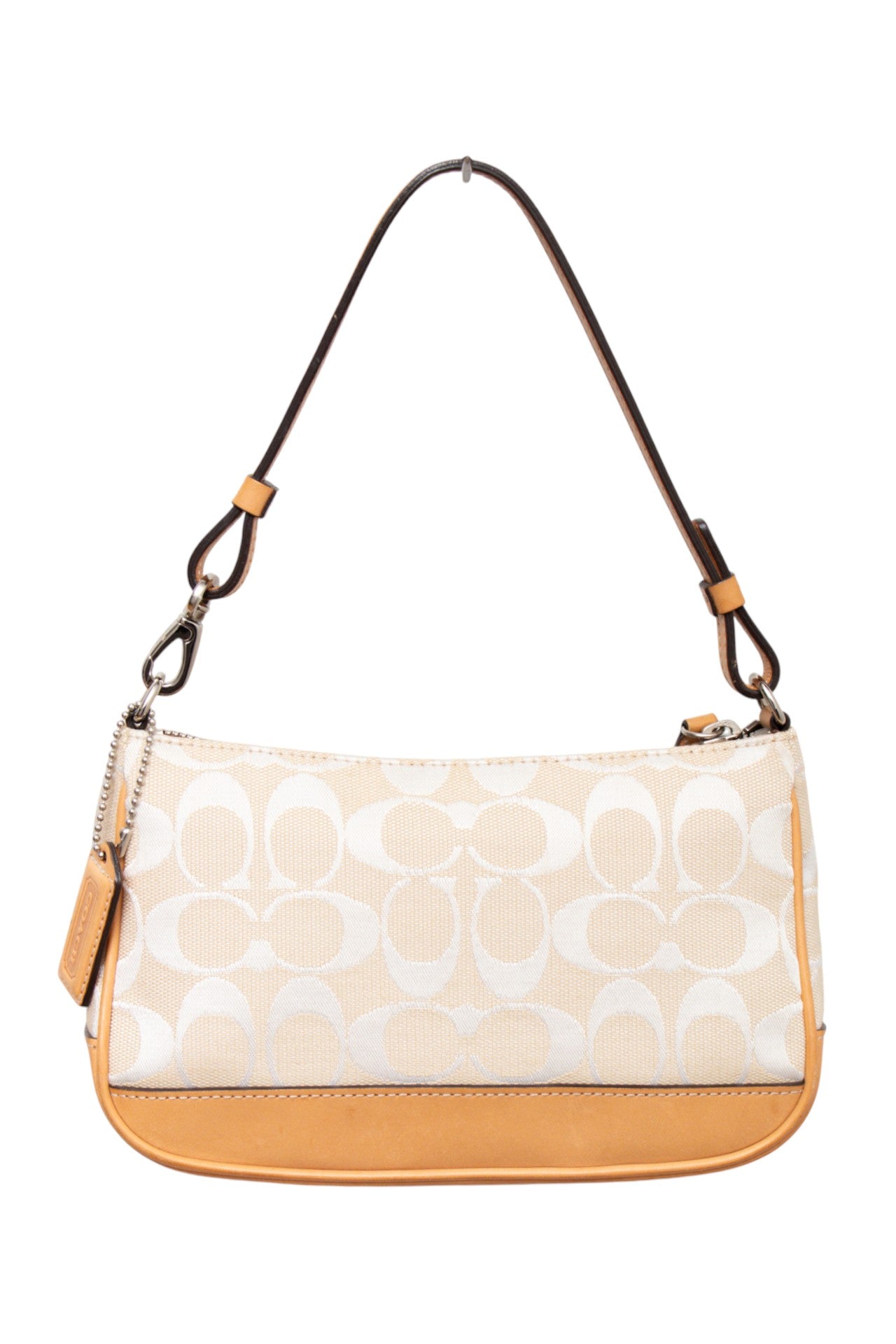 #188 Coach white canvas/leather monogram demi bag | c. 164