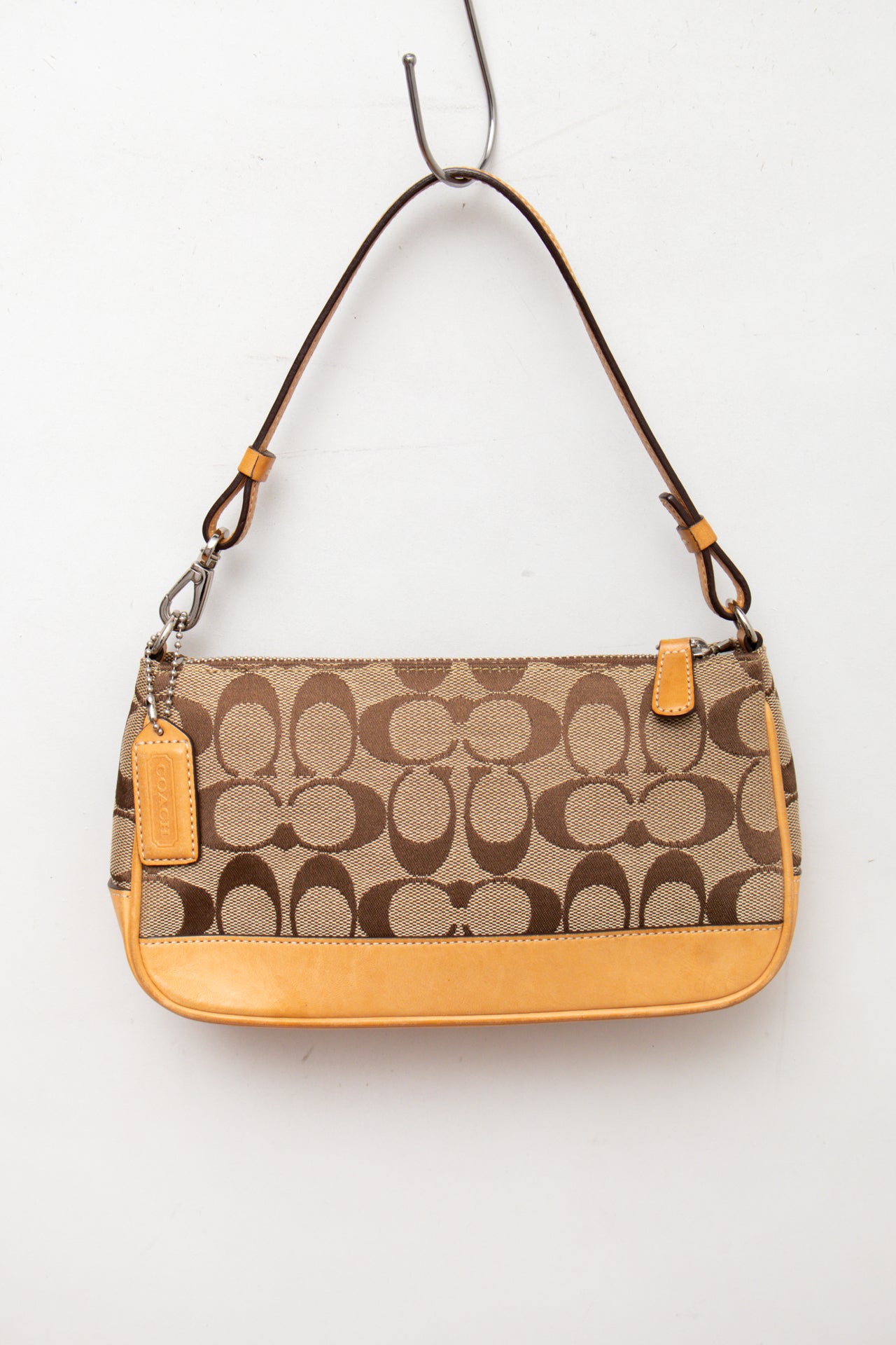 #190 Coach brown canvas/leather monogram demi bag | c. 164
