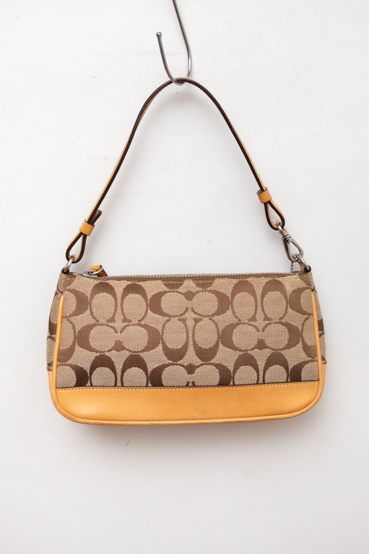 #190 Coach brown canvas/leather monogram demi bag | c. 164