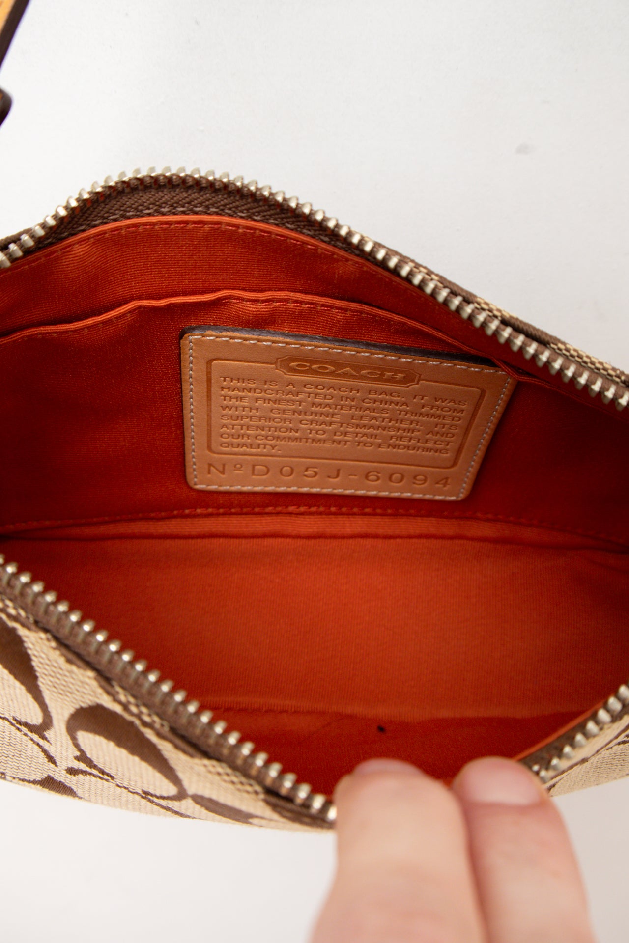 #190 Coach brown canvas/leather monogram demi bag | c. 164