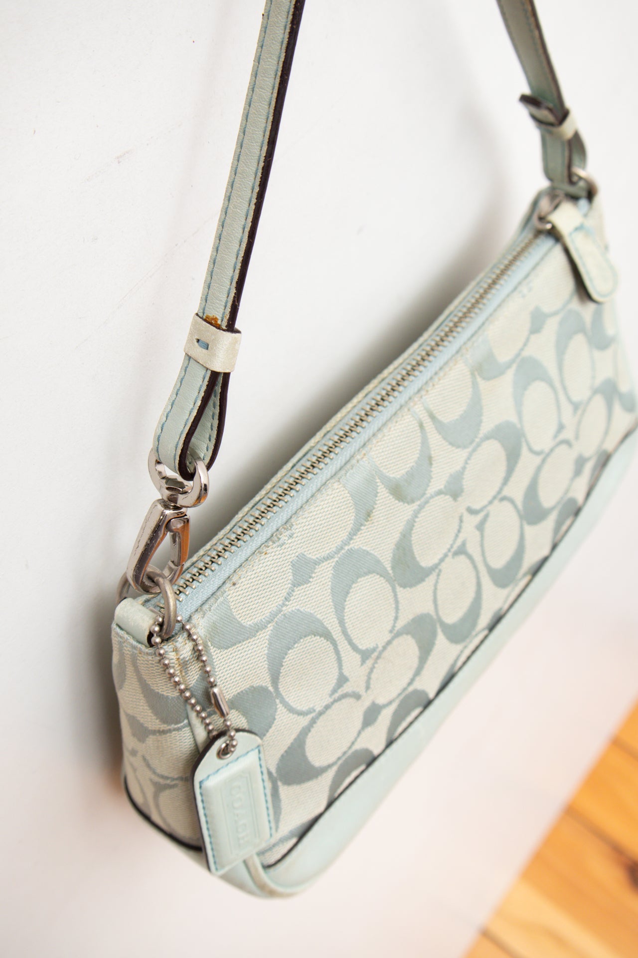 #191 Coach blue canvas/leather monogram demi bag | c. 164