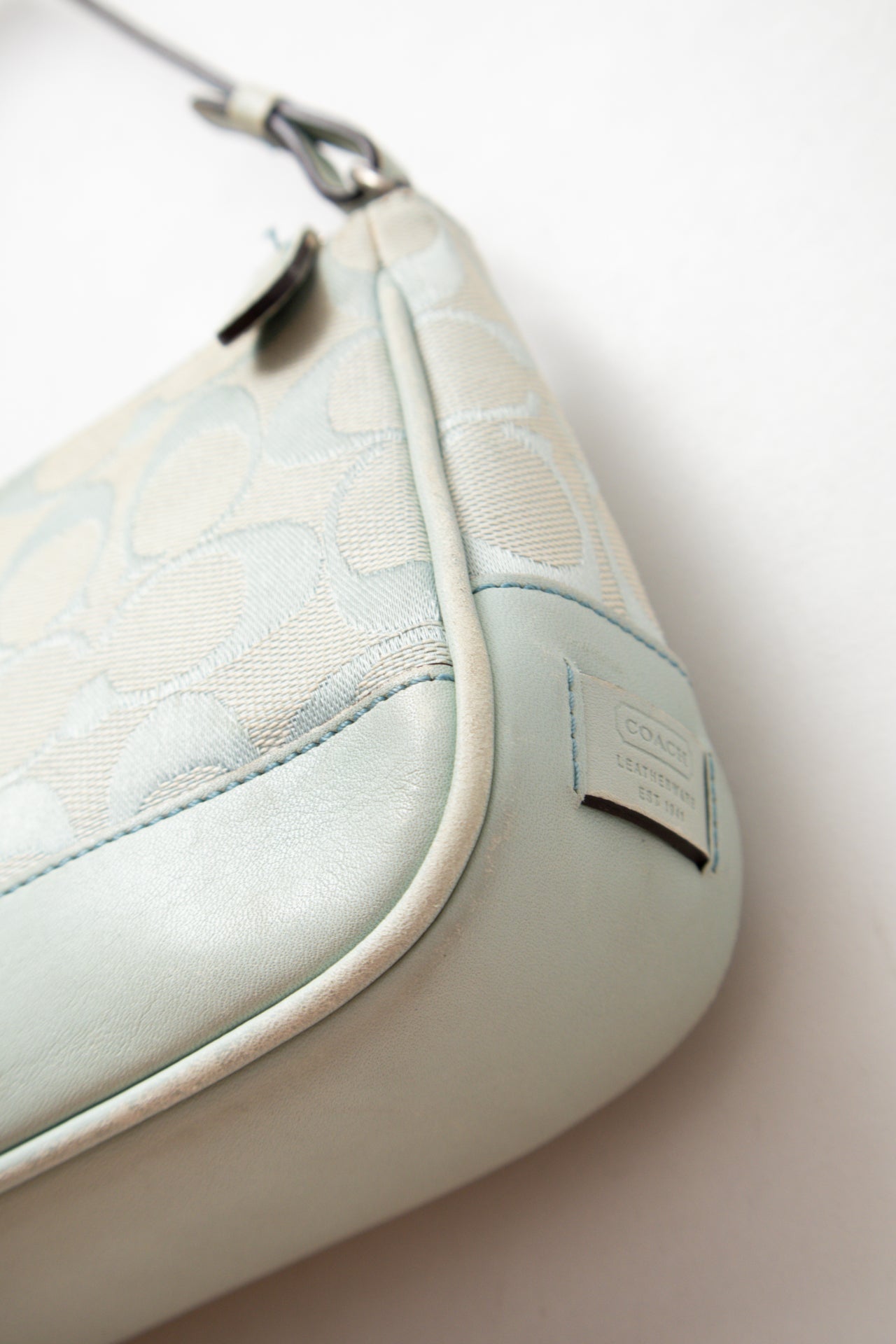 #191 Coach blue canvas/leather monogram demi bag | c. 164