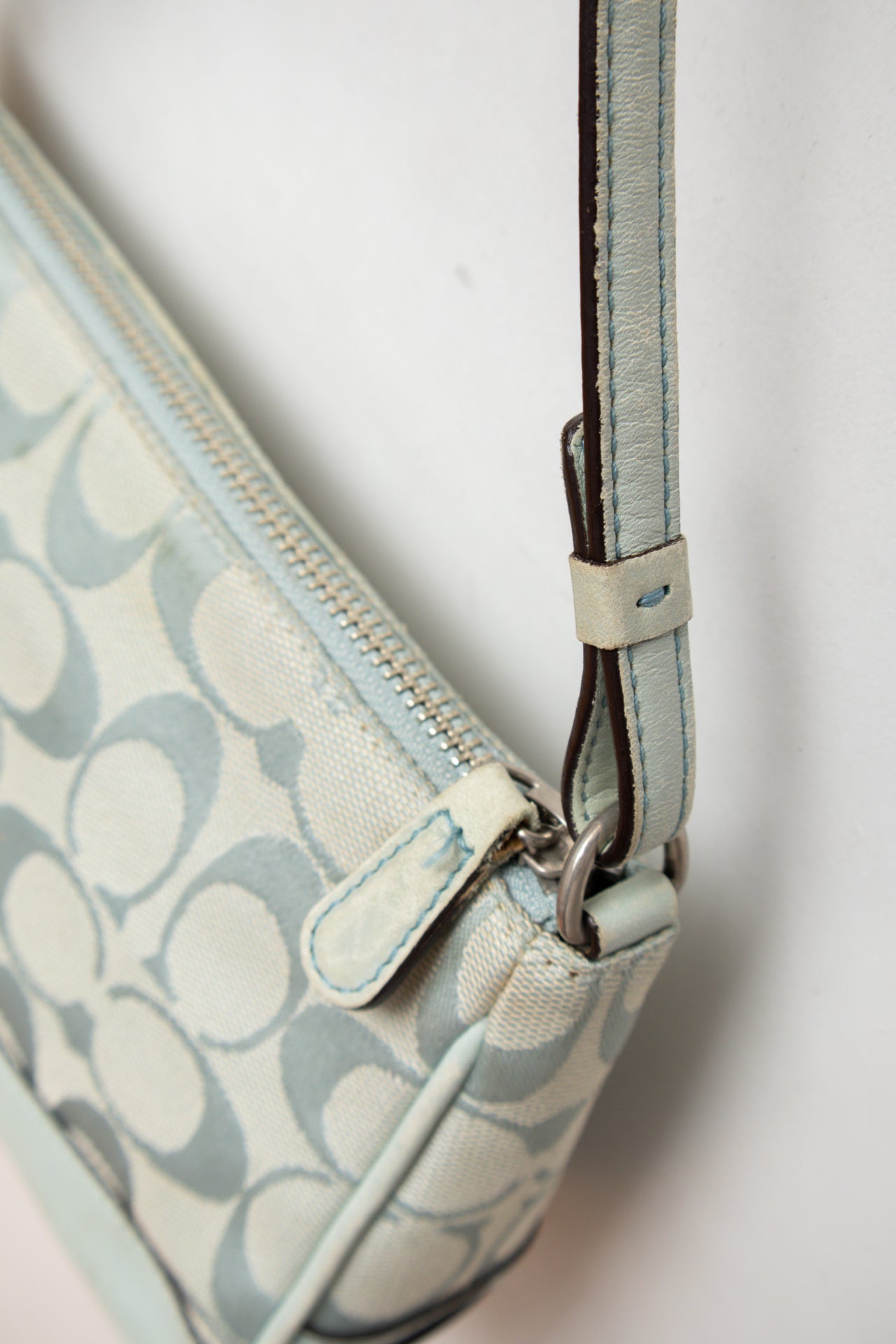 #191 Coach blue canvas/leather monogram demi bag | c. 164