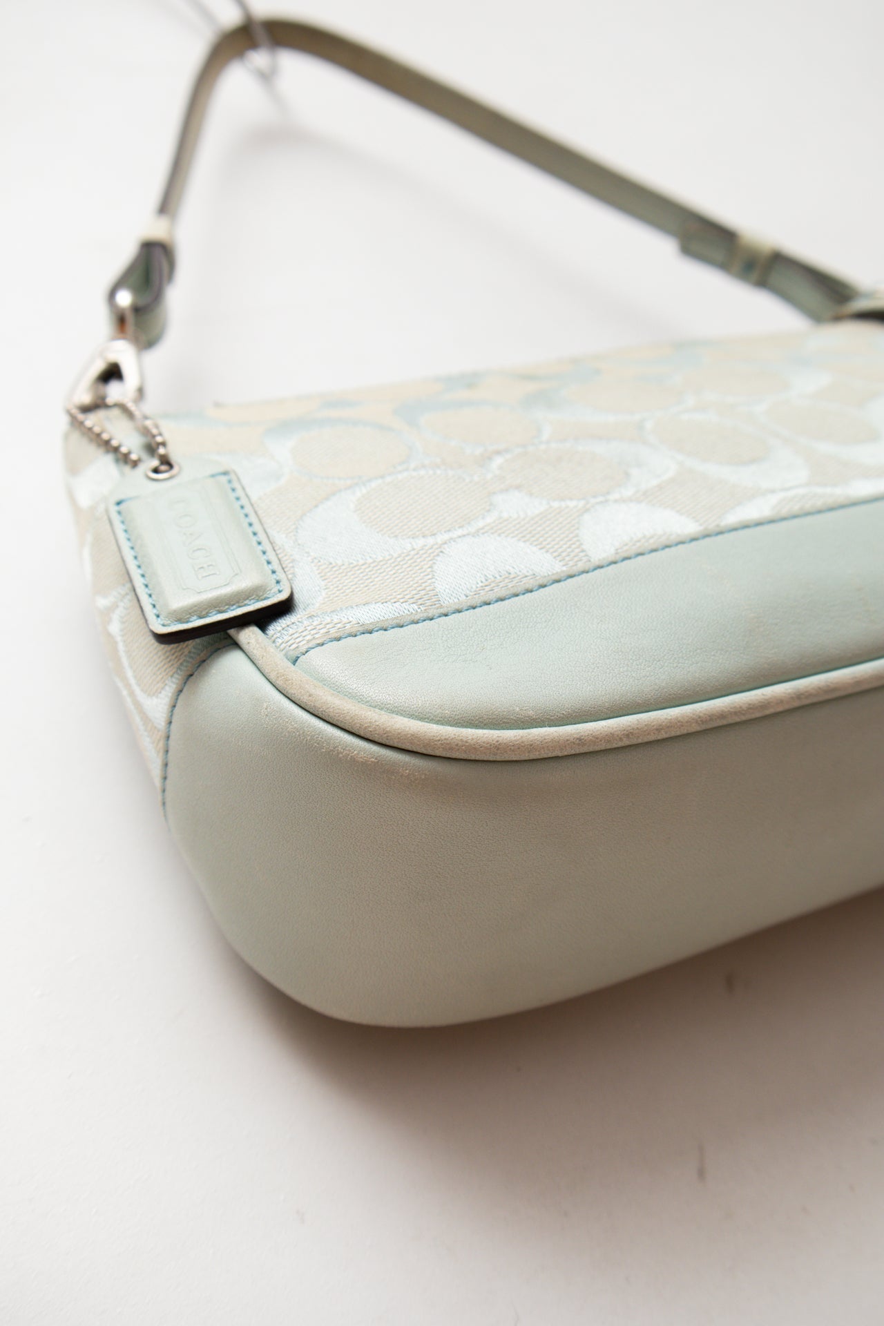 #191 Coach blue canvas/leather monogram demi bag | c. 164