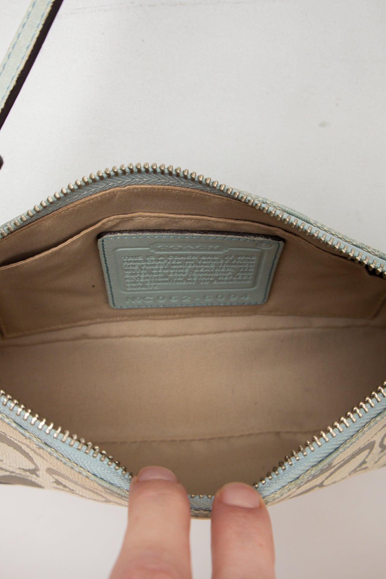 #191 Coach blue canvas/leather monogram demi bag | c. 164