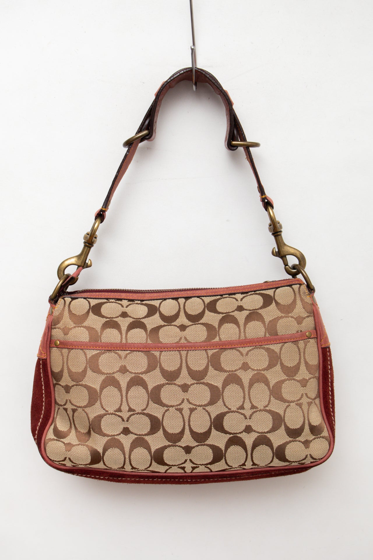 #192 Coach burgundy suede buckle bag | c. 164