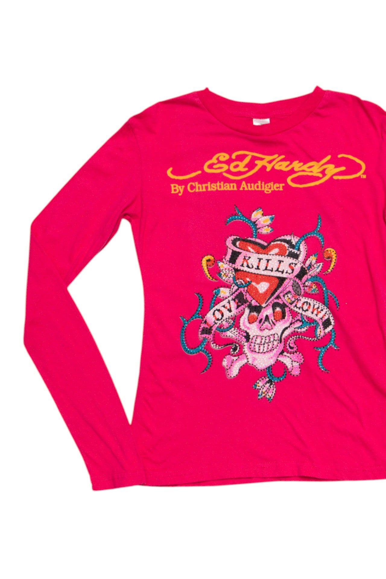 #173 Y2K Ed Hardy diamante long sleeve | C 150 | Size 10
