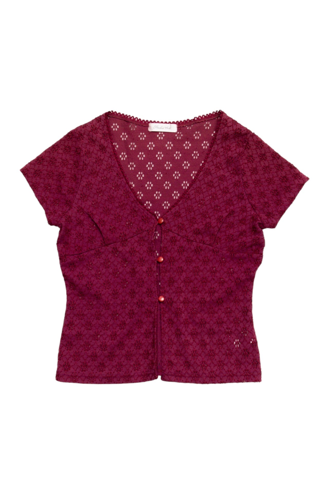 #174 Lace button up top | C 150 | Size 10