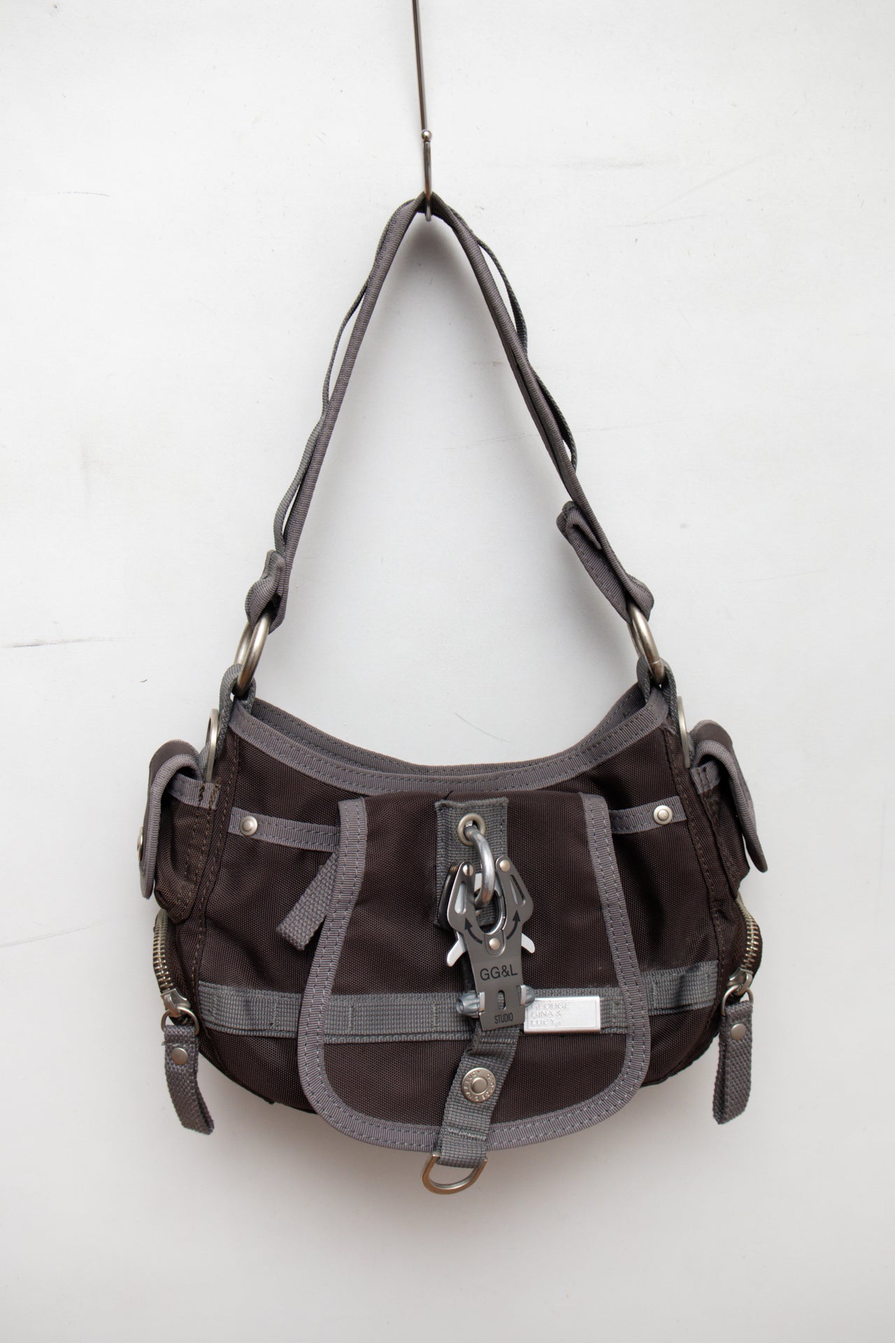 #195 GG&L brown/grey mini utility bag | c. 164