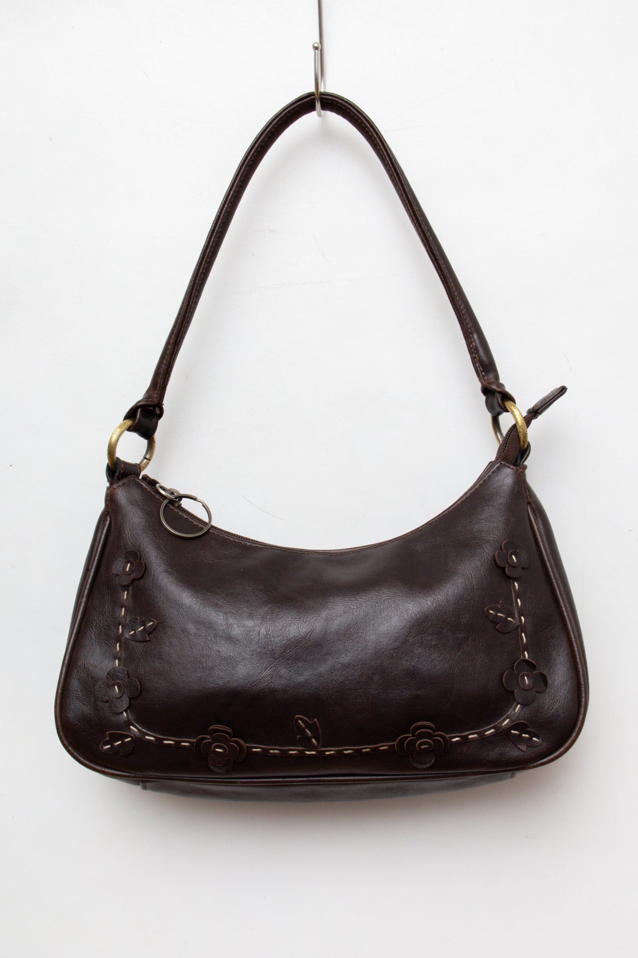 #119 Brown Leather Floral Shoulder Bag | Collection 139