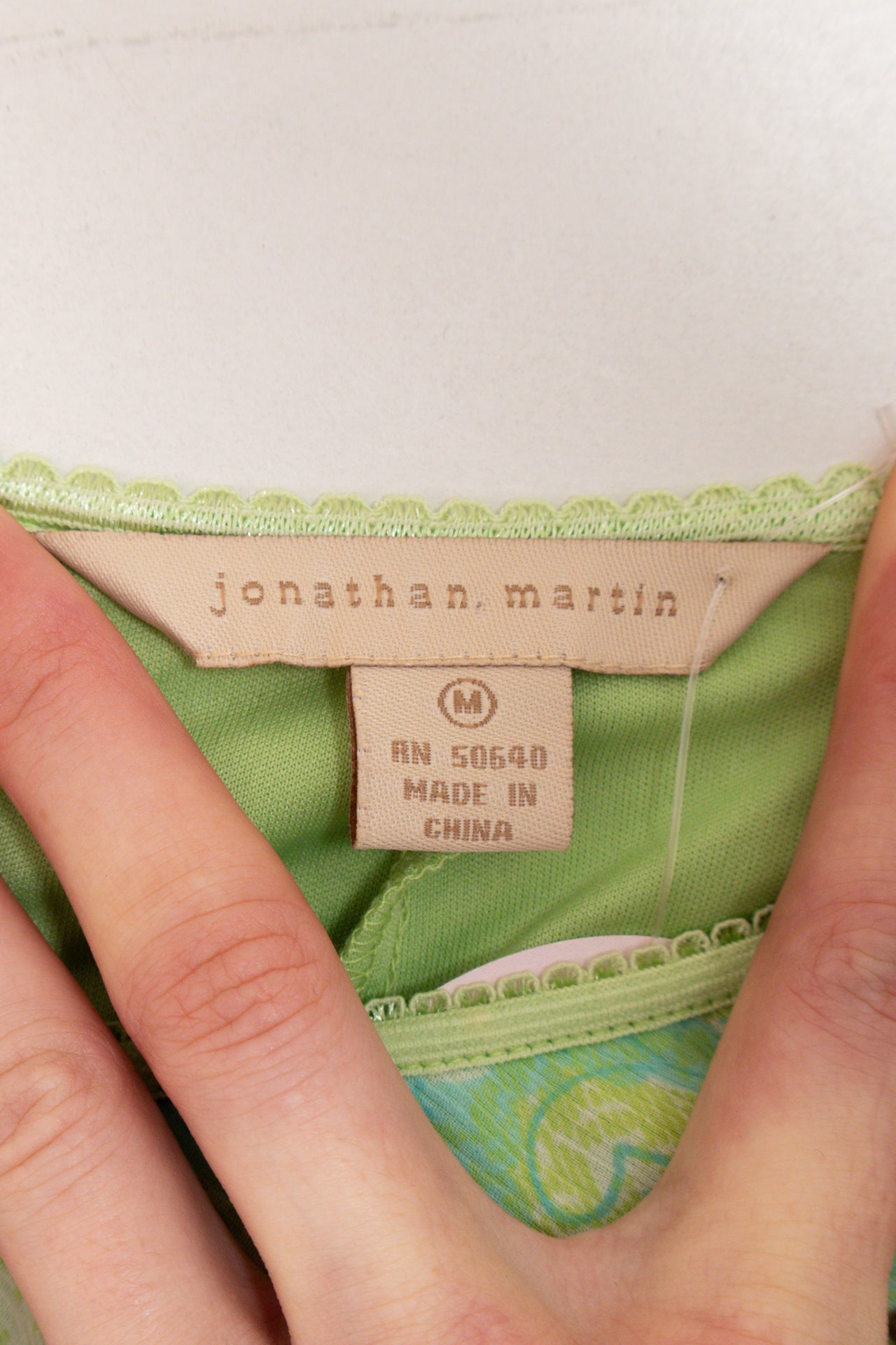 #173 Jonathan Martin green paisley midi skirt | c. 164 | size 10