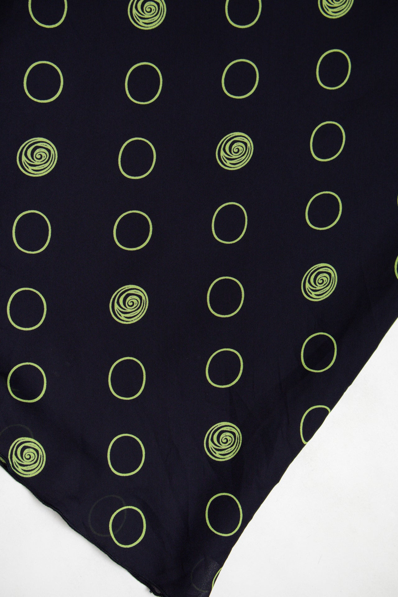 #174 Laura green/black polka dot midi skirt | c. 164 | size 8/10